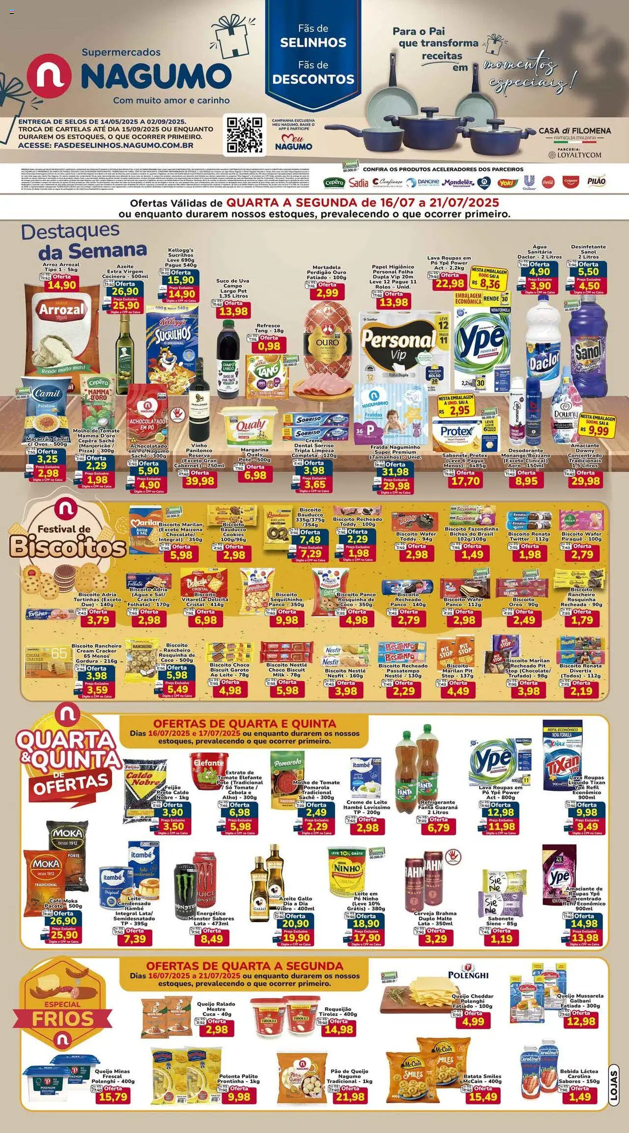 Nagumo Folheto - válido de 16.07.2025 | Página: 1 | Produtos: Cebola, Mortadela, Requeijão, Margarina