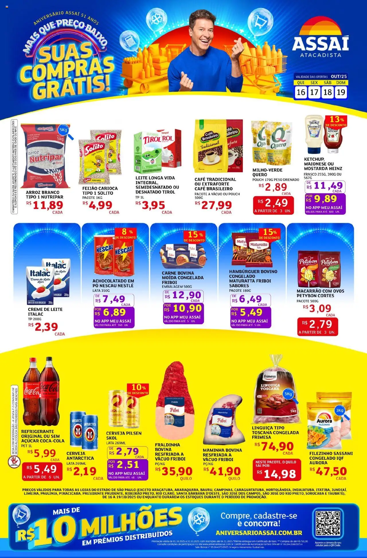 Assaí Atacadista Folheto - válido de 16.10.2025 | Página: 1 | Produtos: Maminha, Leite, Café, Ketchup