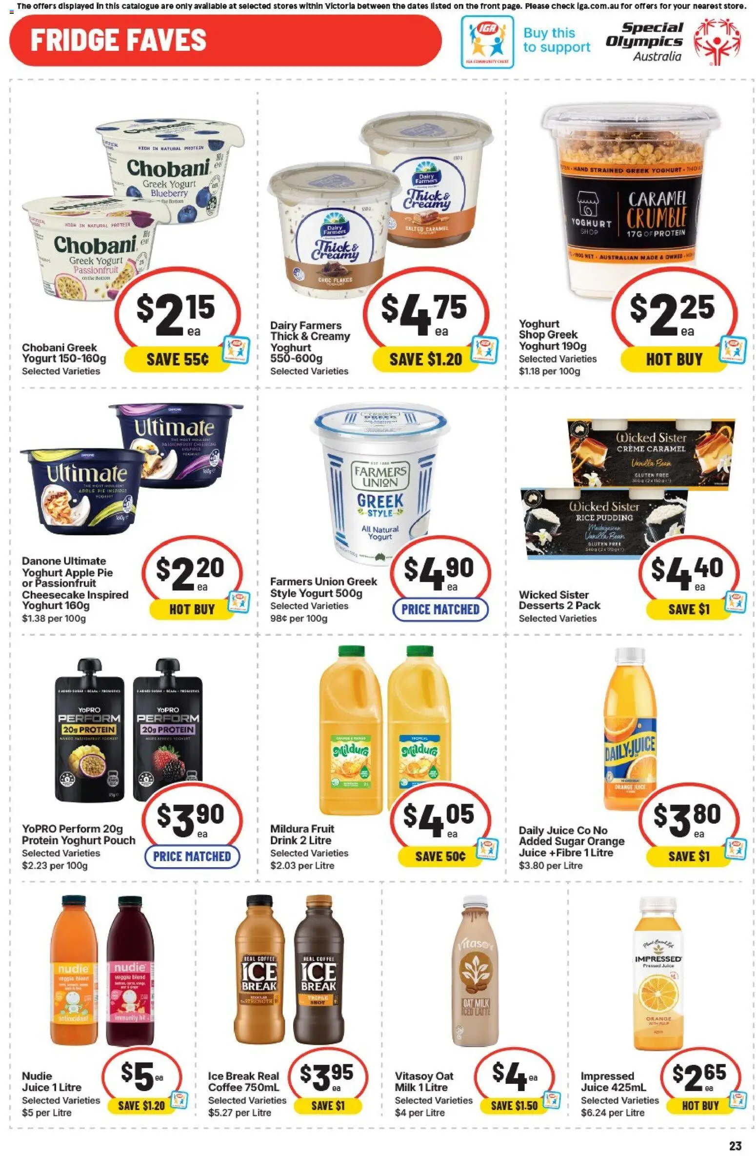 IGA catalogue - valid from 29.04.2026 | Page: 23 | Products: Milk, Yoghurt, Coffee, Juice