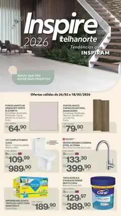 Telhanorte - Ofertas atuais - Pré-Visualização do folheto da loja Telhanorte, válido de 26.02.2026