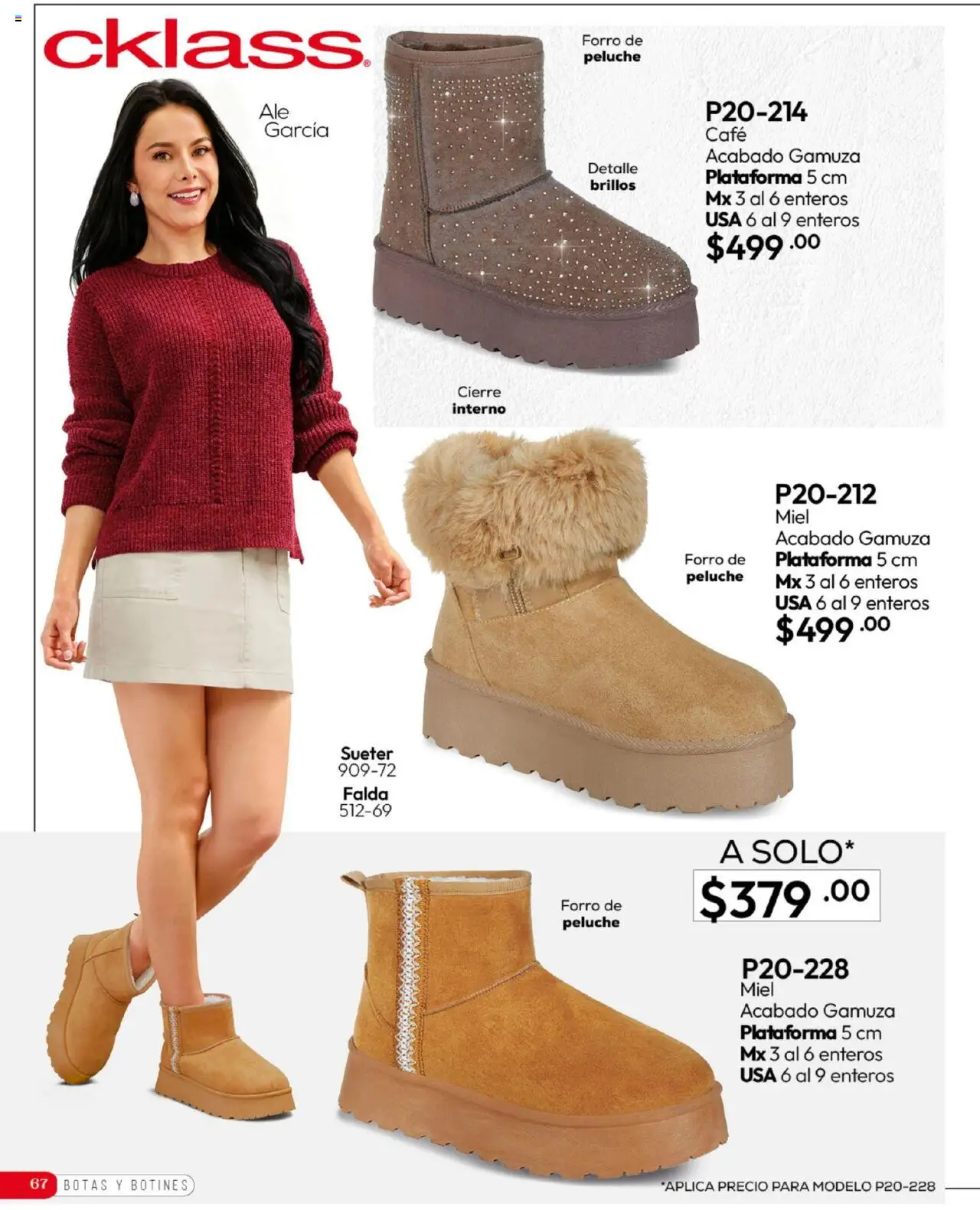 Nuevas ofertas de Cklass válidas en toda la República Mexicana desde el 16.09.2025. ¡Encuentra las mejores ofertas en Cklass - Catálogo Invierno Calzado! | Página: 68 | Productos: Suéter, Botas, Gamuza, Falda