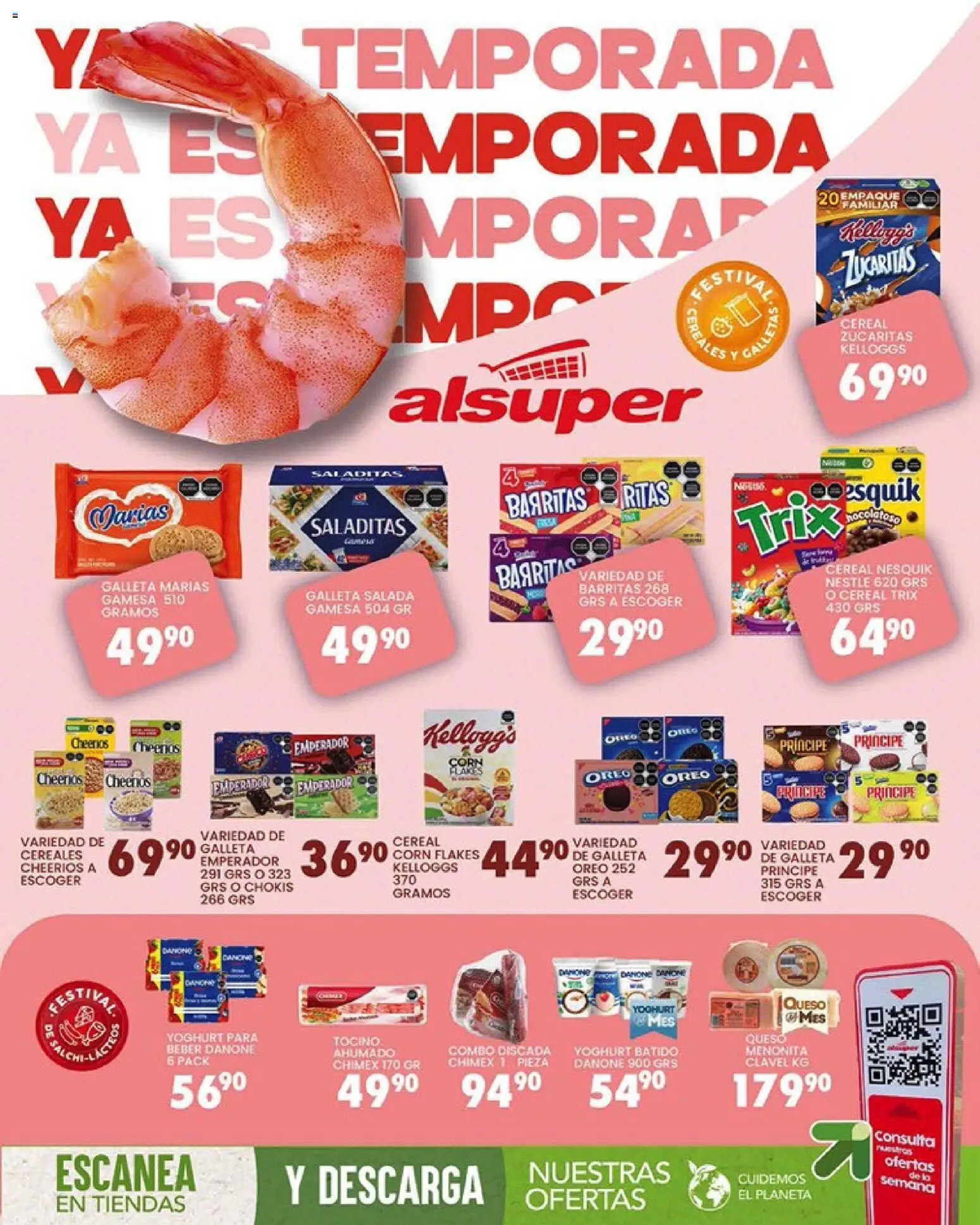 Nuevas ofertas de Alsuper válidas en toda la República Mexicana desde el 17.03.2026. ¡Encuentra las mejores ofertas en Alsuper folleto! | Página: 8 | Productos: Tocino, Sal, Queso, Cereales