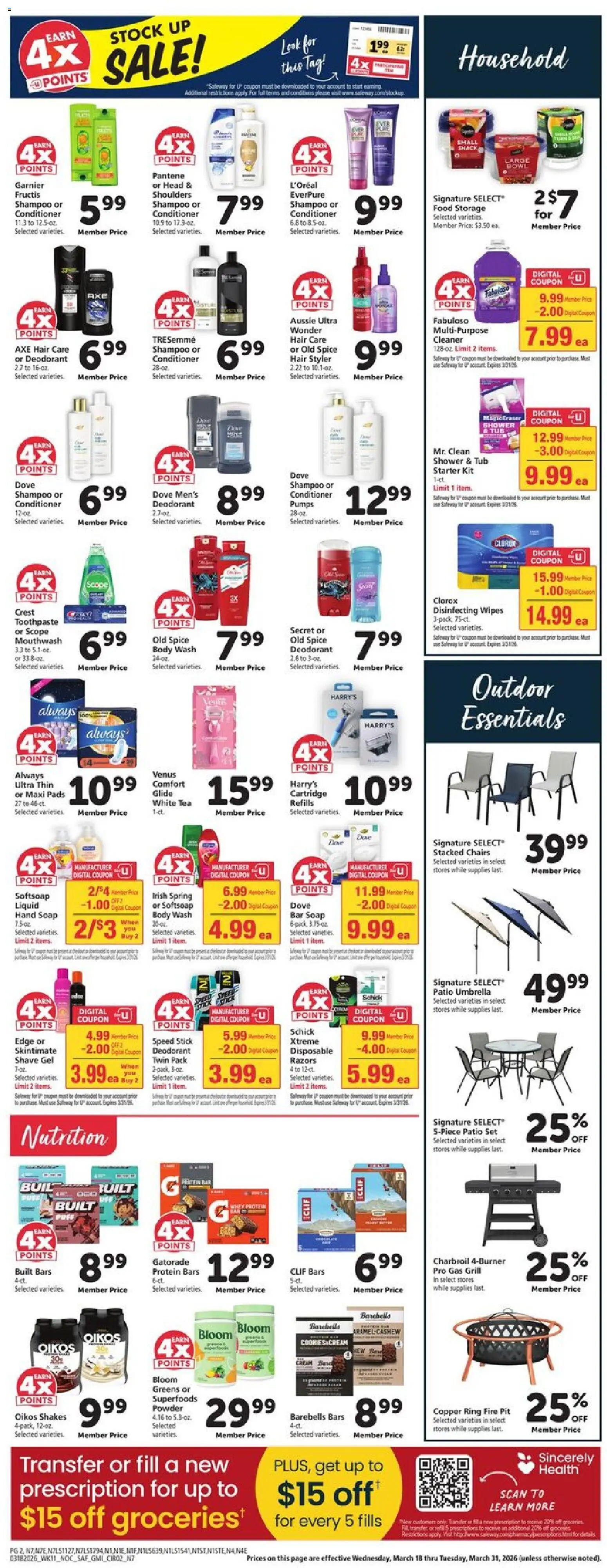 Safeway Weekly Ad - valid from 18.03.2026 | Page: 8 | Products: Toothpaste, Mouthwash, Cream, Umbrella