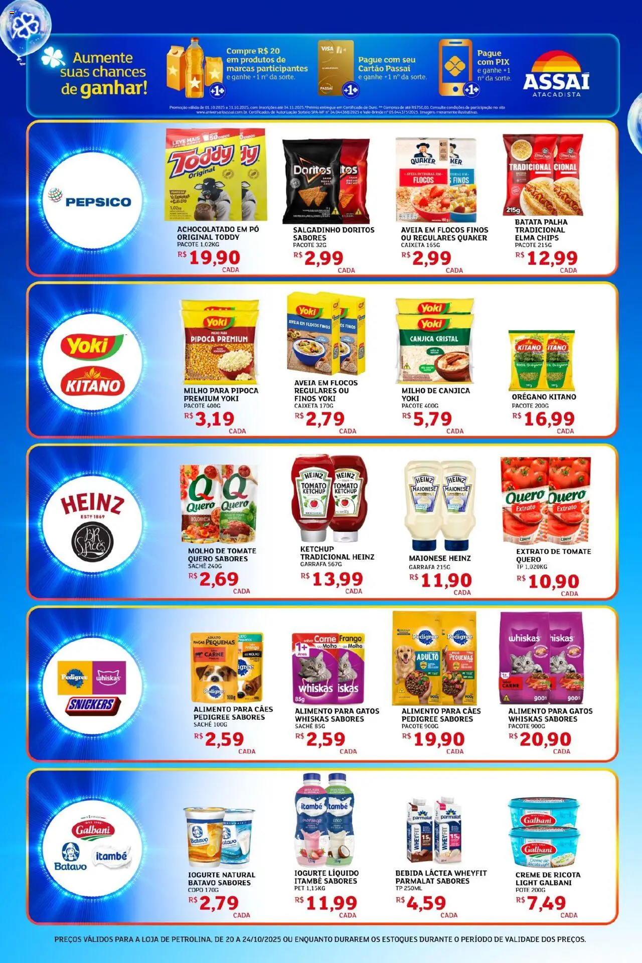 Assaí Atacadista Folheto - válido de 20.10.2025 | Página: 4 | Produtos: Achocolatado, Flocos, Copos, Frango