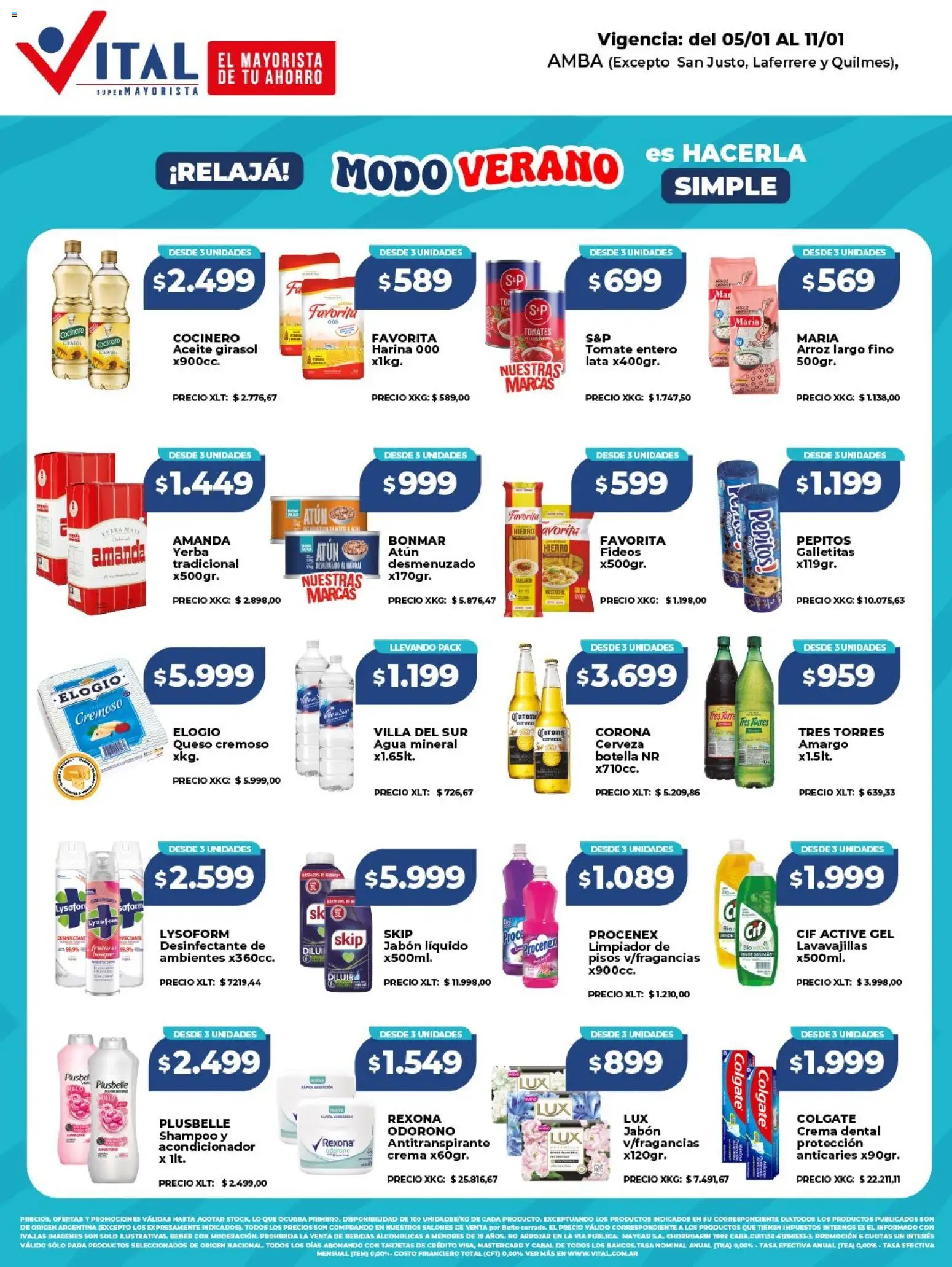 Vital - Ofertas │ válido desde el 05.01.2026 | Página: 1 | Productos: Galletitas, Queso, Tomates, Limpiador