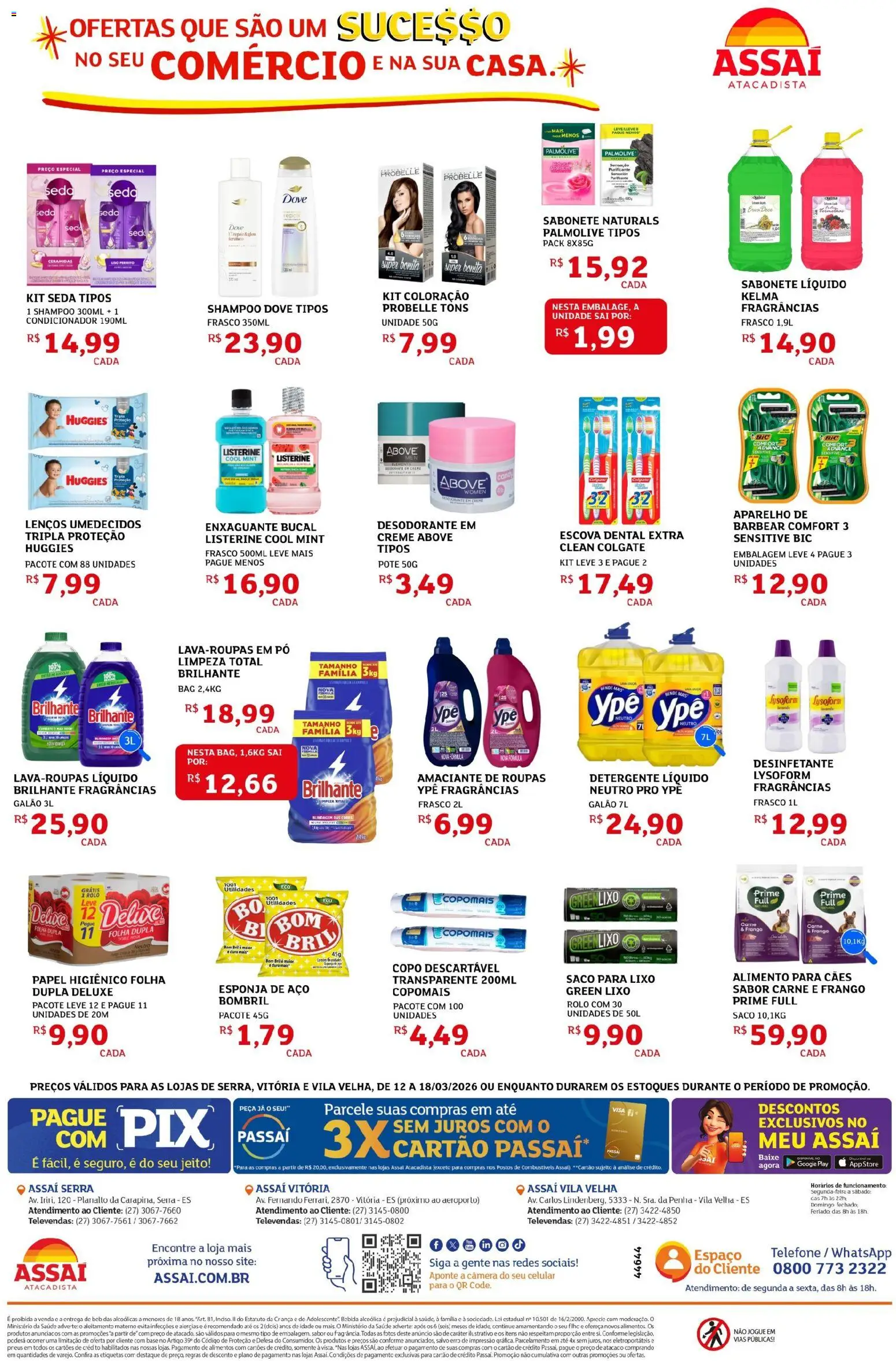 Assaí Atacadista Folheto - válido de 12.03.2026 | Página: 4 | Produtos: Celular, Condicionador, Papel higiênico, Desinfetante