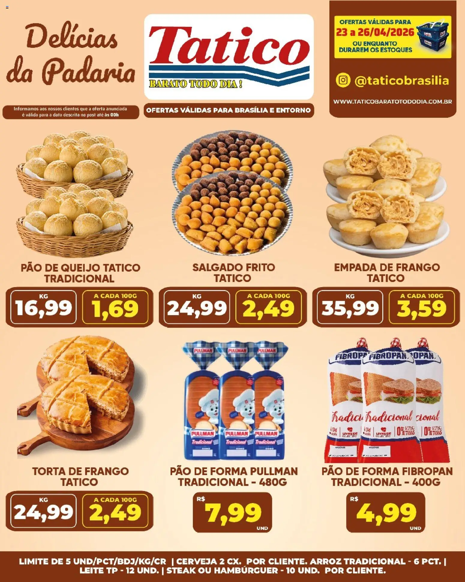 Tatico Folheto - válido de 25.04.2026 | Página: 28 | Produtos: Leite, Queijo, Pão, Hambúrguer