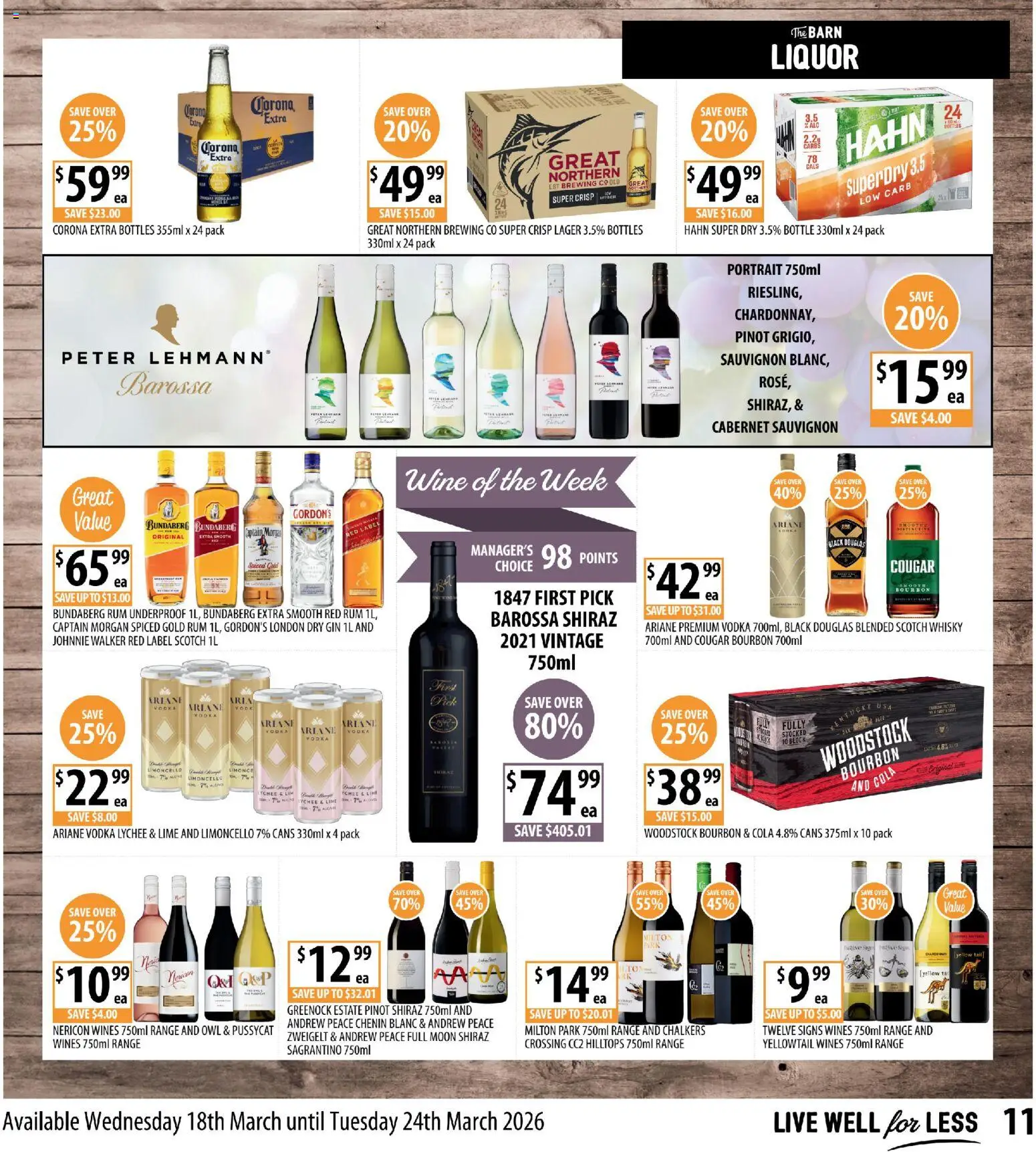Supabarn catalogue - valid from 18.03.2026 | Page: 11 | Products: Bourbon, Vodka, Rum, Lime