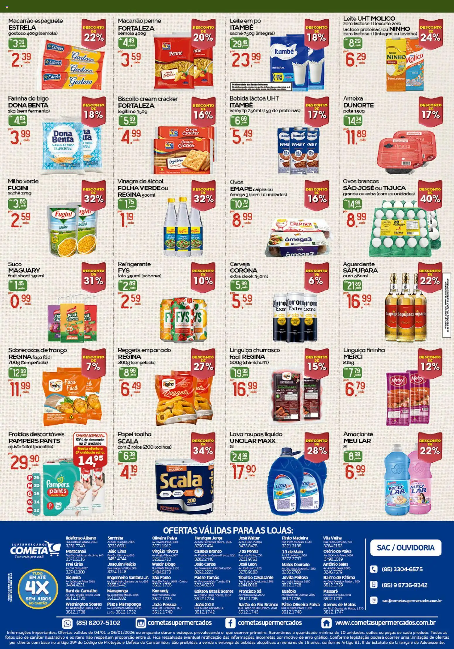 Cometa Supermercados Folheto - válido de 04.01.2026 | Página: 2 | Produtos: Maiô, Cerveja, Bebida, Cream cracker