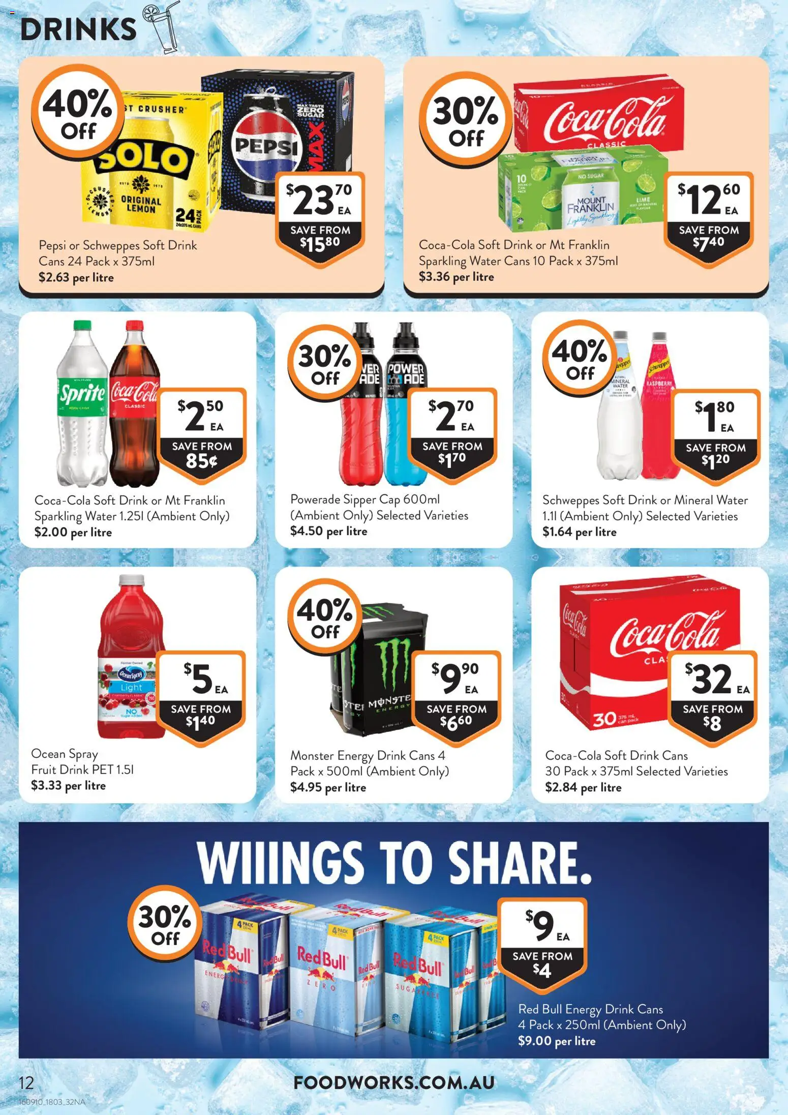 Foodworks catalogue - valid from 18.03.2026 | Page: 12 | Products: Light, Energy drink, Sugar, Lemon