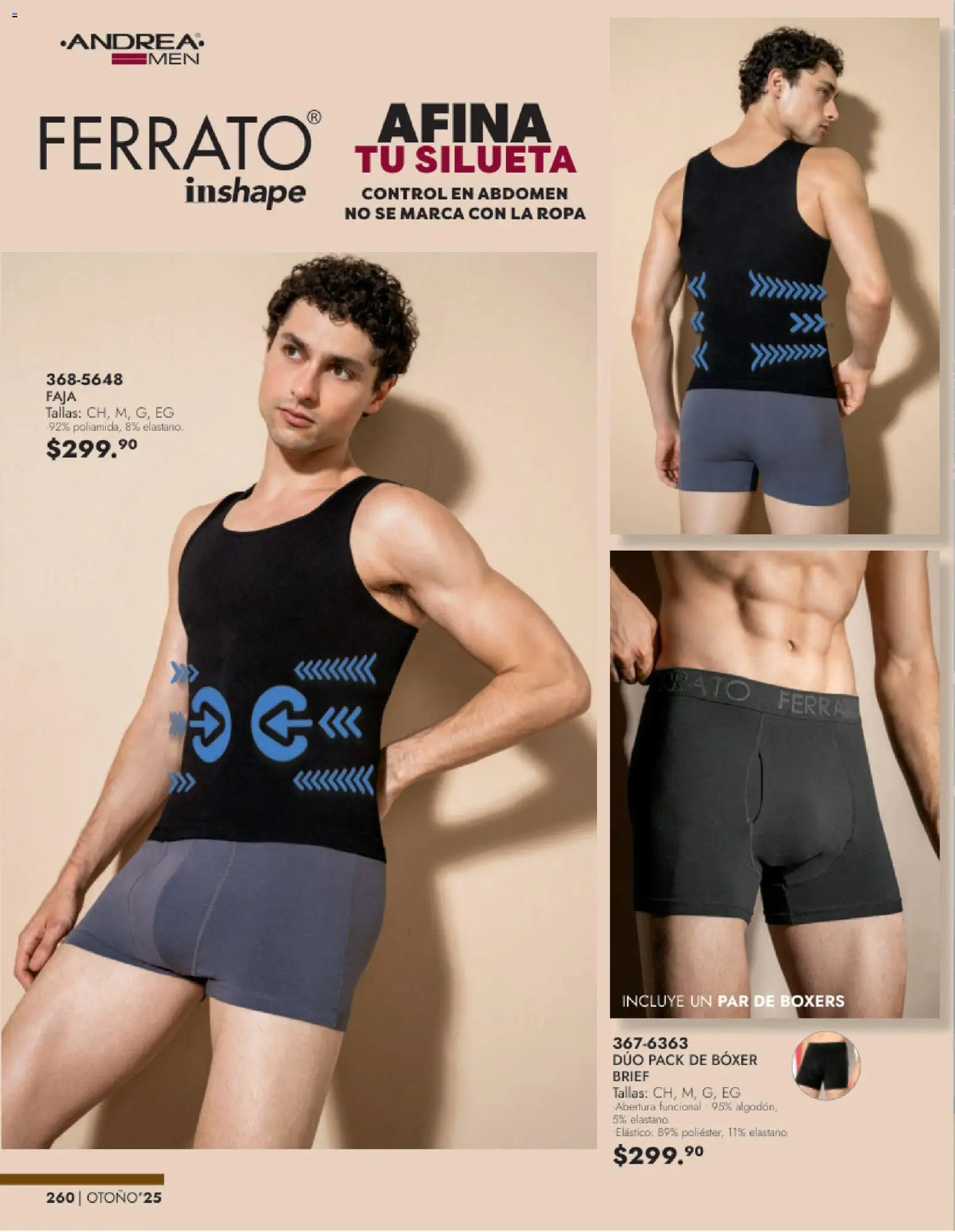Nuevas ofertas de Andrea válidas en toda la República Mexicana desde el 26.11.2025. ¡Encuentra las mejores ofertas en Andrea catálogo Vestir Caballero otoño! | Página: 98 | Productos: Boxers, Ropa, Faja