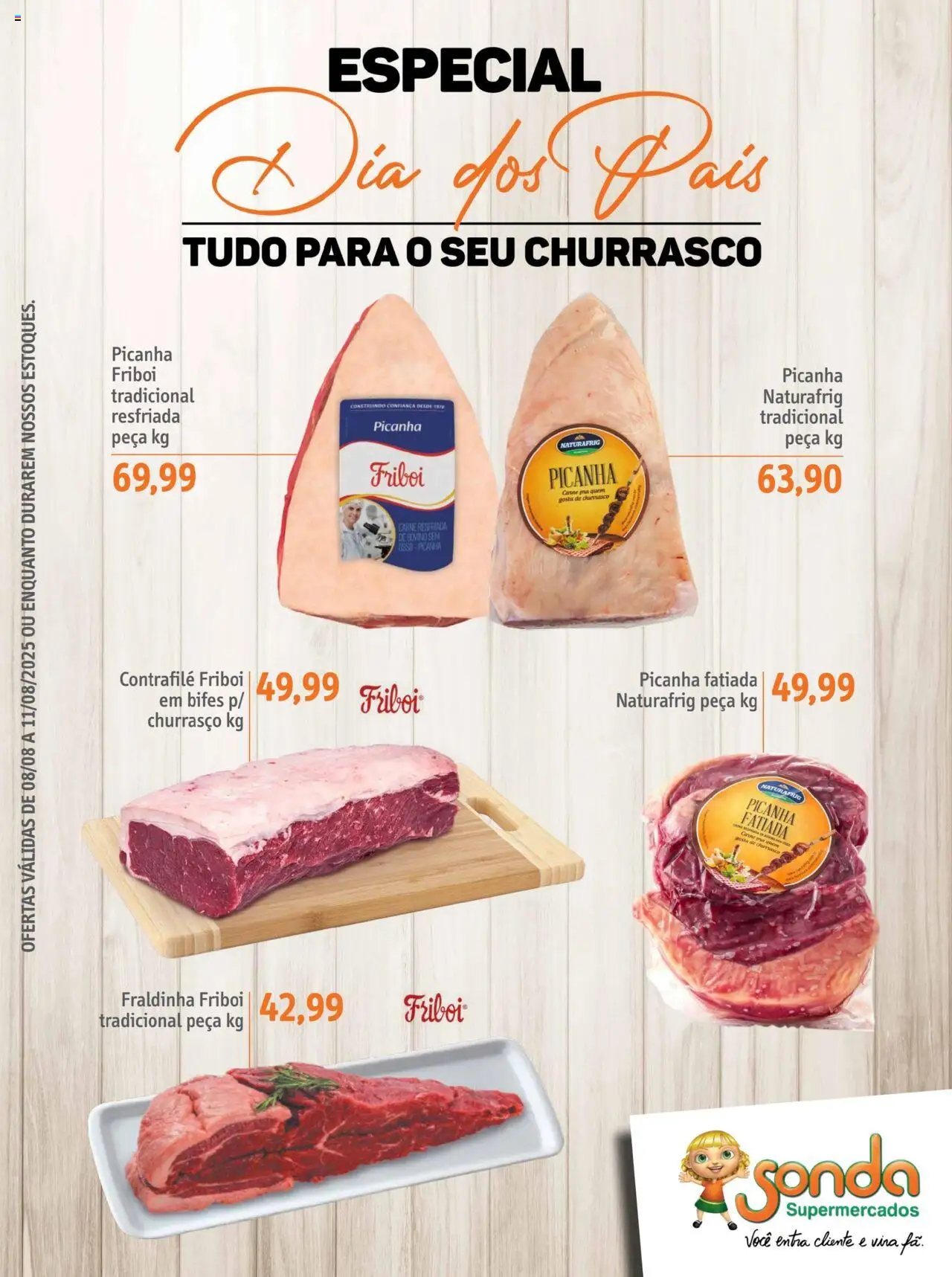 Sonda Folheto - válido de 08.08.2025 | Página: 1 | Produtos: Fraldinha, Picanha, Carne