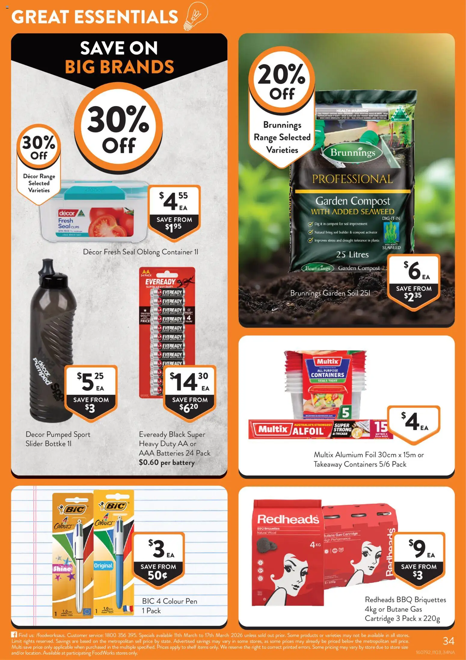 Foodworks catalogue - valid from 11.03.2026 | Page: 34 | Products: Shelf, Compost, Batteries, Oven
