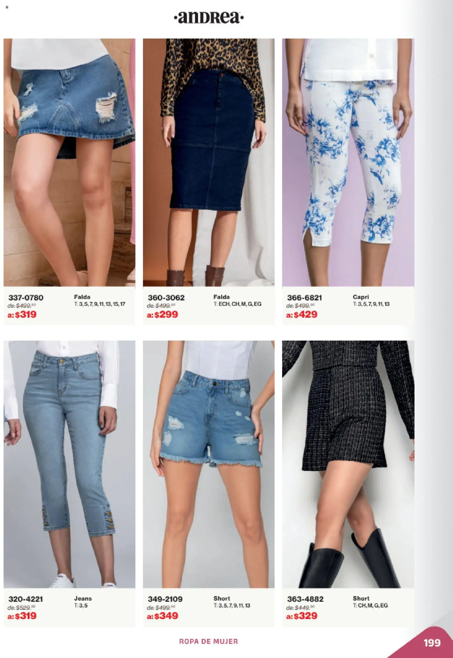 Nuevas ofertas de Andrea válidas en toda la República Mexicana desde el 02.11.2025. ¡Encuentra las mejores ofertas en Andrea catálogo Outlet! | Página: 199 | Productos: Ropa, Falda, Short