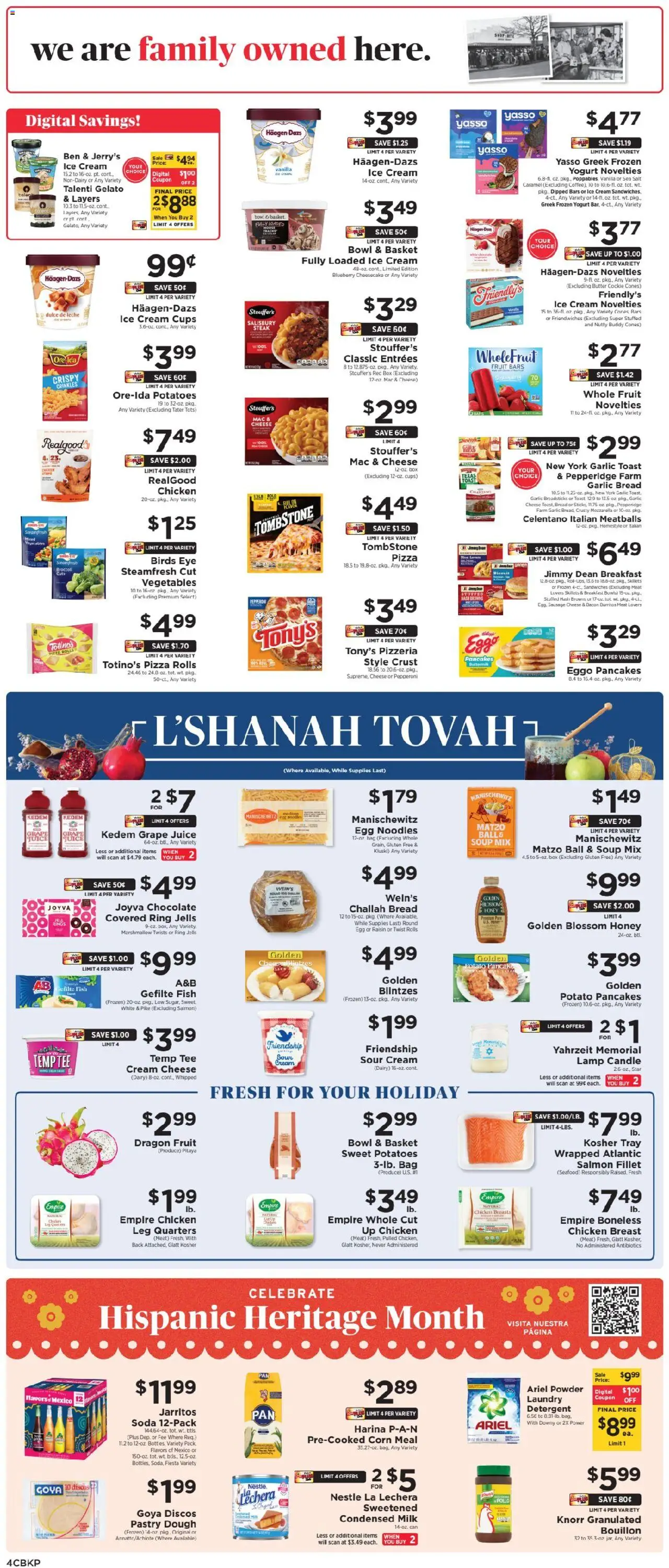 ShopRite Weekly Ad - valid from 14.09.2025 | Page: 4 | Products: Corn, Broccoli, Cream, Salt