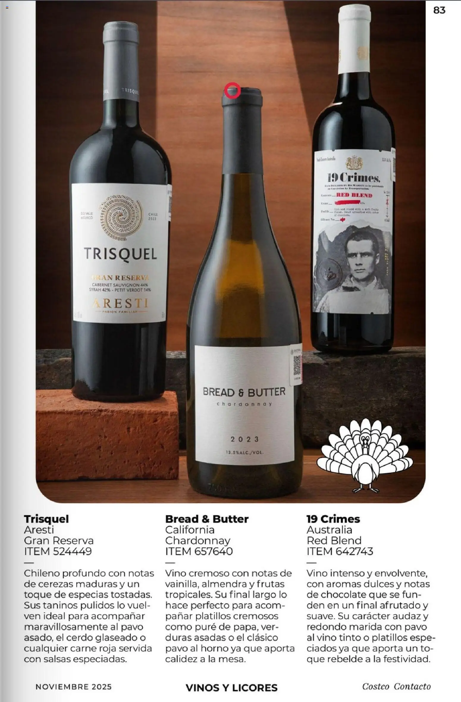 Nuevas ofertas de Costco válidas en toda la República Mexicana desde el 01.11.2025. ¡Encuentra las mejores ofertas en Costco Revista Noviembre! | Página: 83 | Productos: Chocolate, Cerezas, Cerdo, Vino