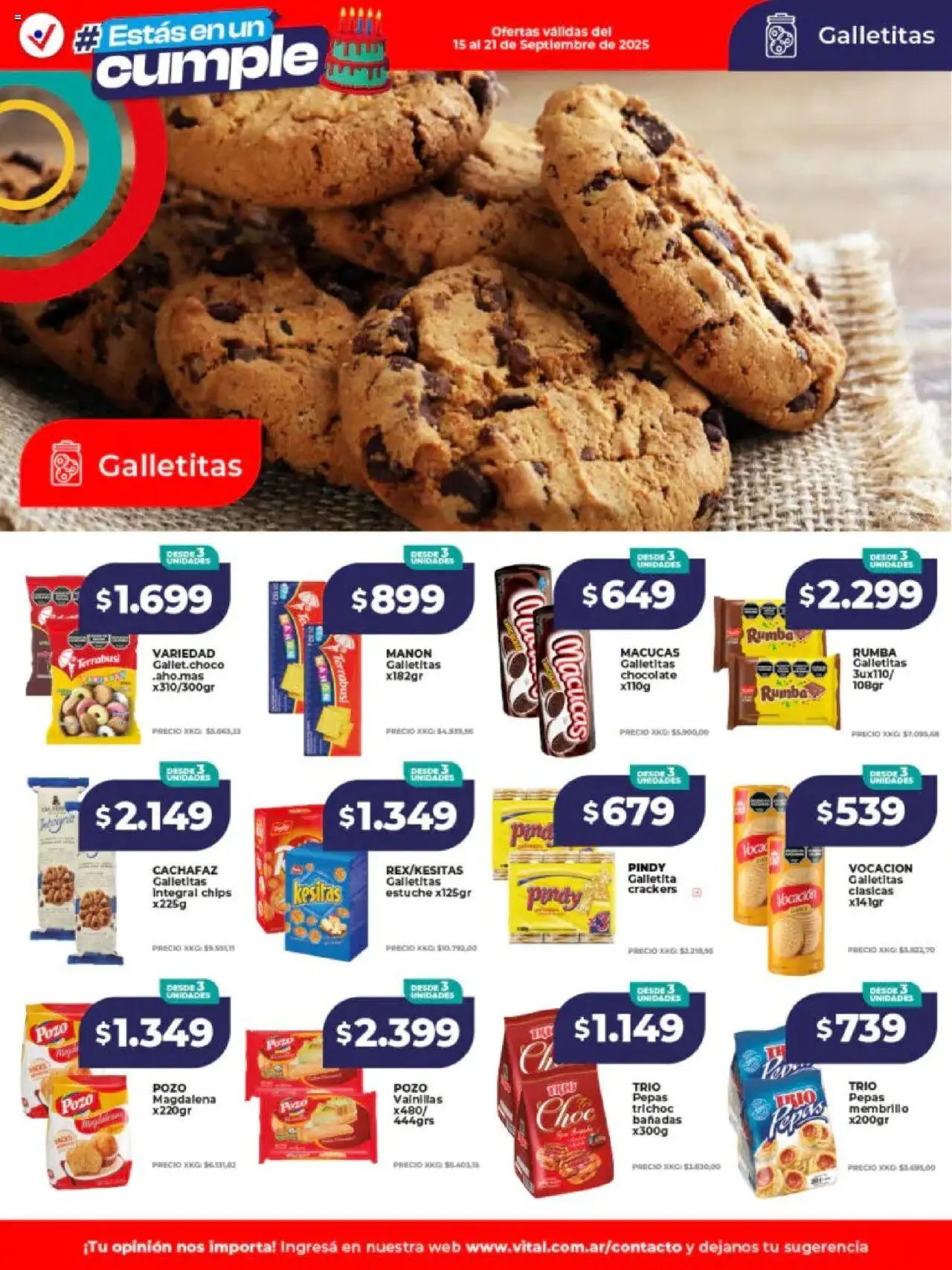 Vital ofertas - Laferrere │ válido desde el 15.09.2025 | Página: 18 | Productos: Galletitas, Magdalena, Chocolate, Piña