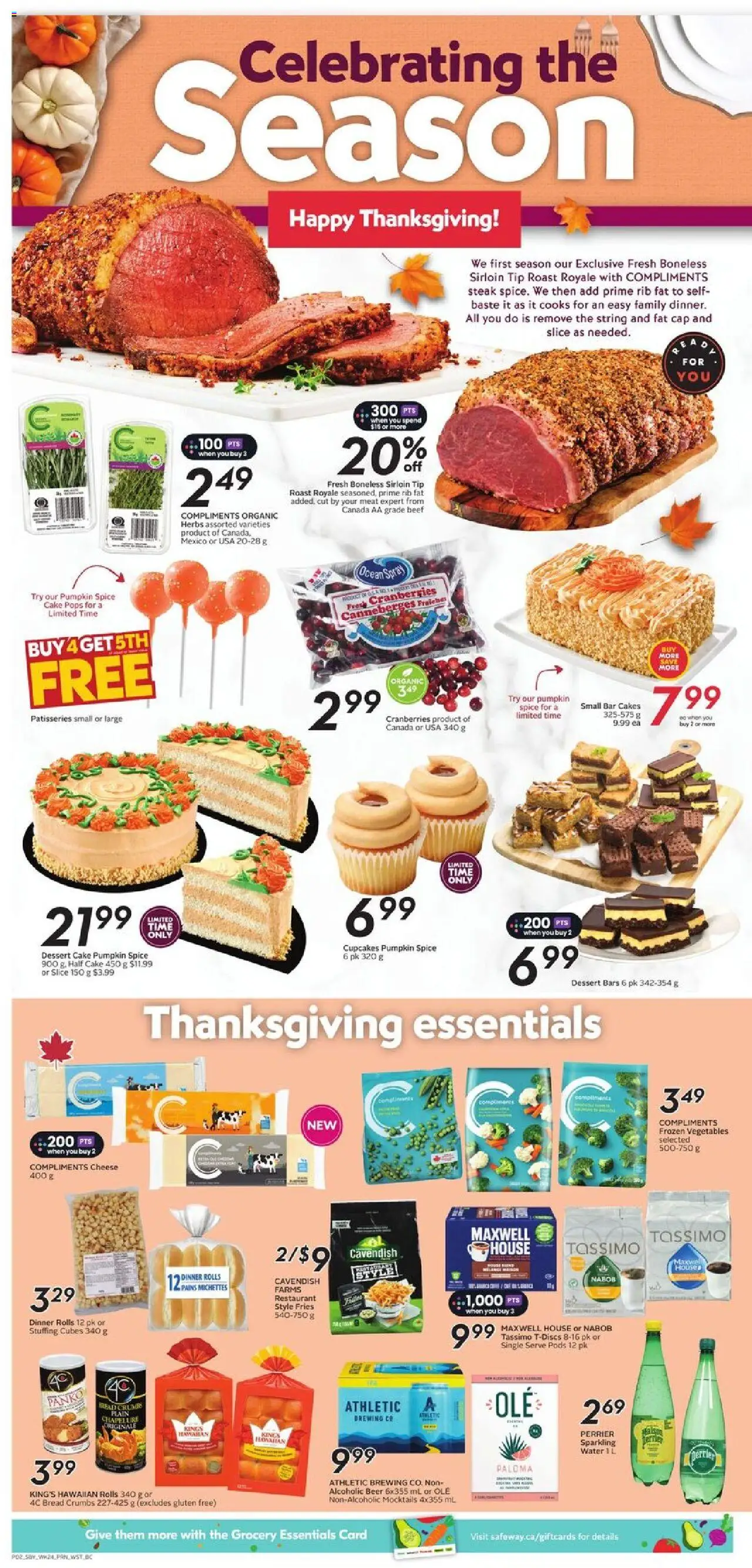 Safeway flyer valid from 09.10.2025 | Page: 5 | Products: Beef, Cap, Cheese, Pumpkin