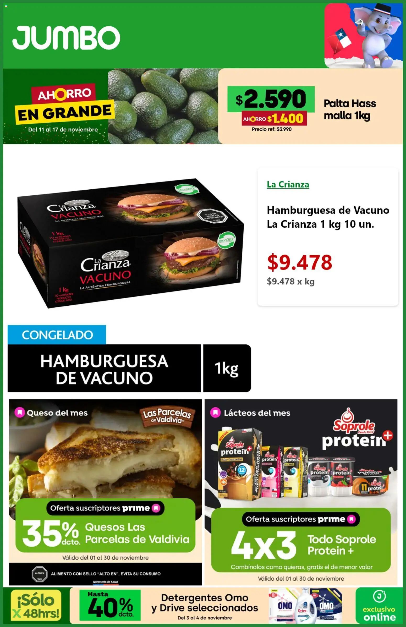 Jumbo ofertas  │ válido desde el 11.11.2025 | Página: 3 | Productos: Palta, Queso