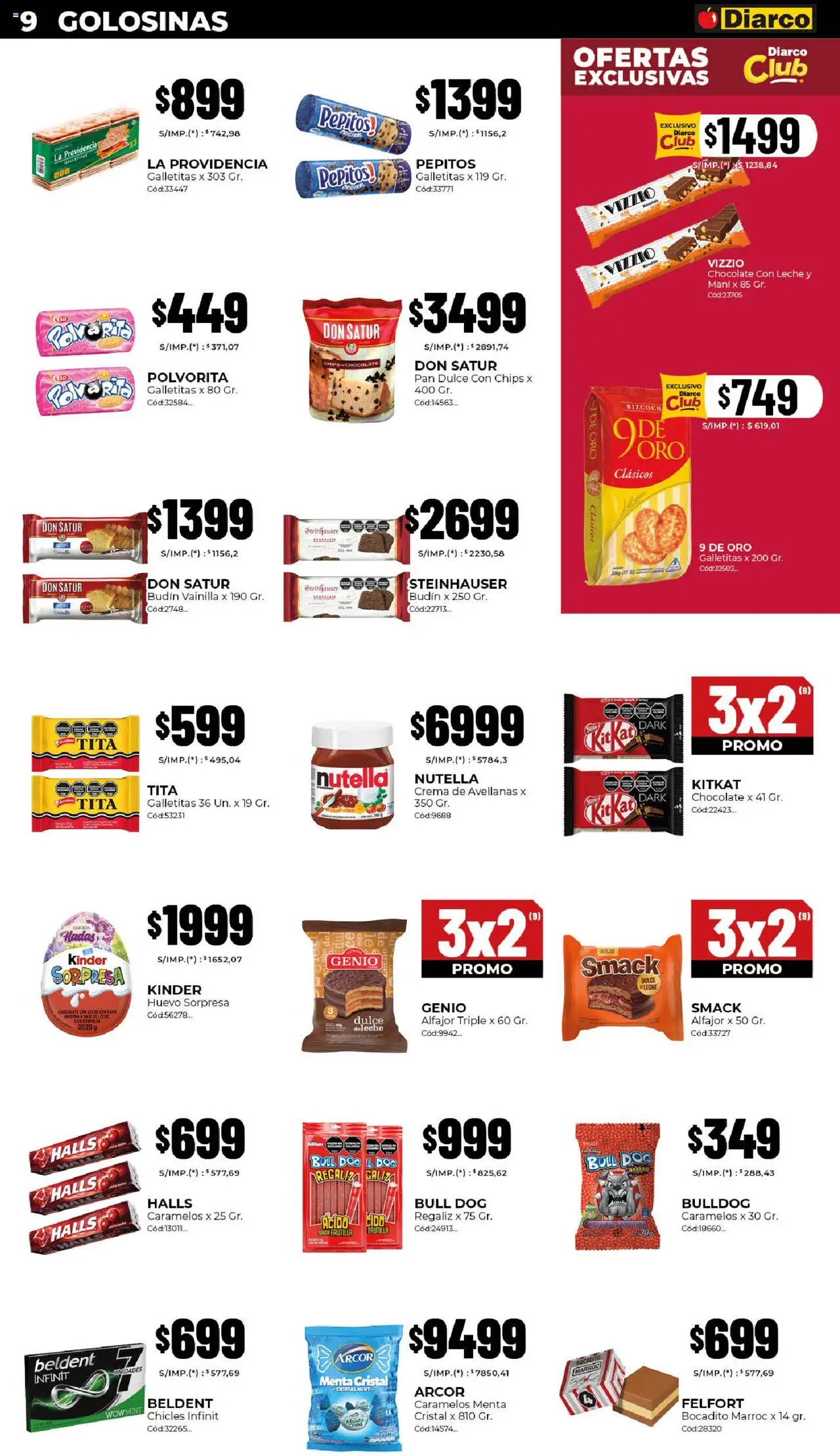 Diarco - Ofertas Pueblo Interior │ válido desde el 20.10.2025 | Página: 9 | Productos: Galletitas, Frutilla, Leche, Golosinas