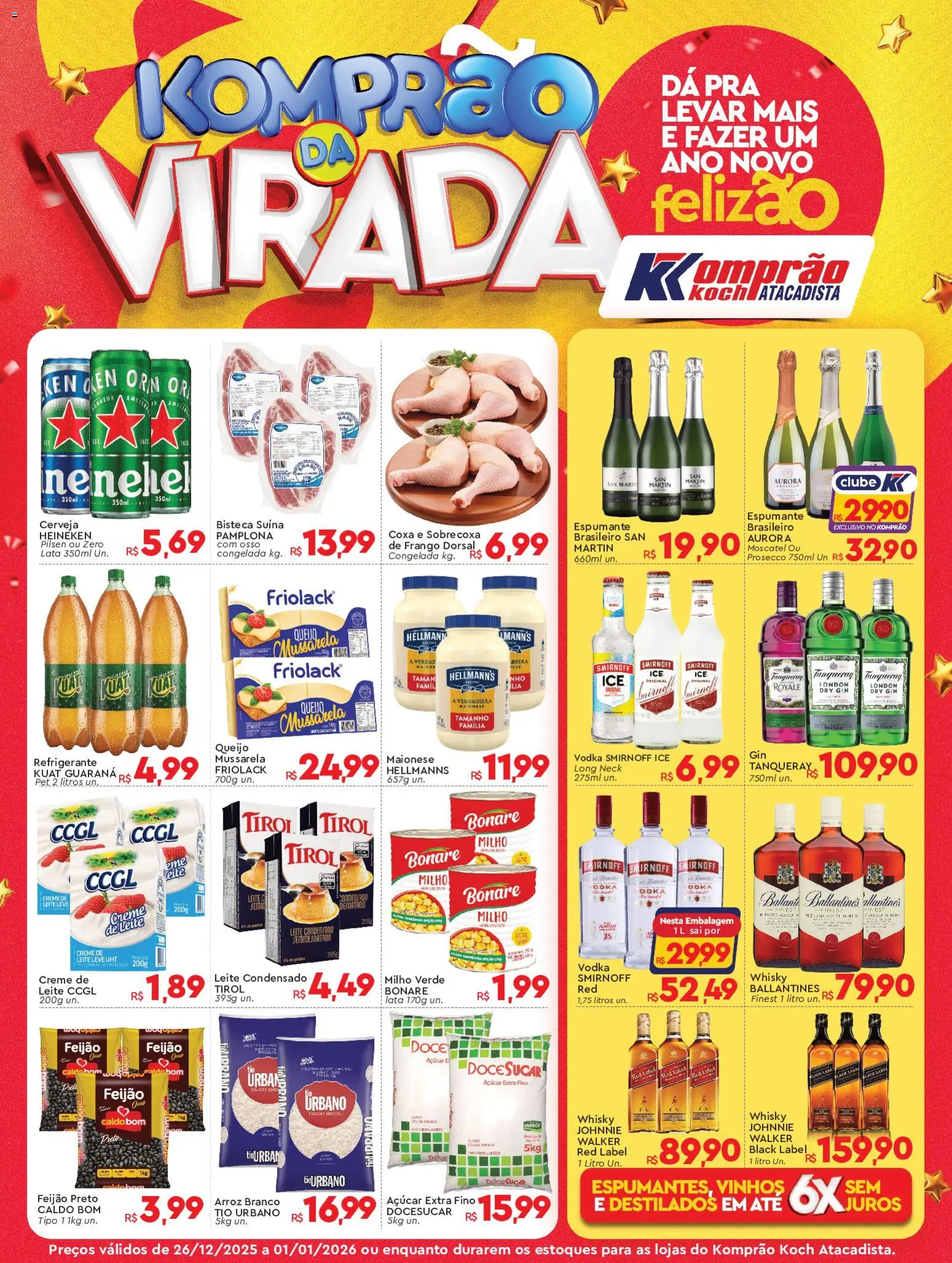 Komprao Atacadista Folheto - válido de 26.12.2025 | Página: 1 | Produtos: Queijo, Cerveja, Arroz, Gin