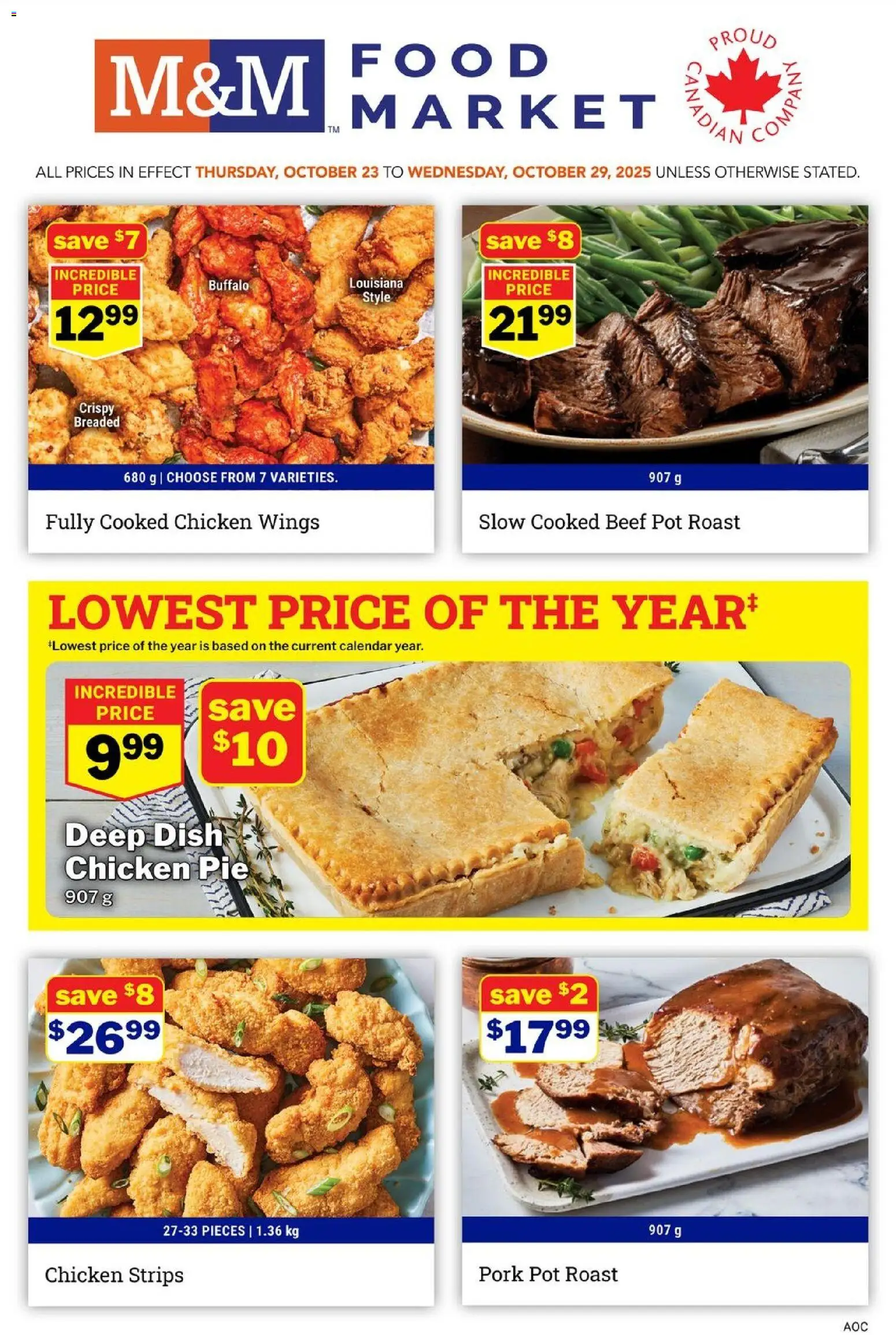 M&M Food Market flyer valid from 23.10.2025 | Page: 1 | Products: Beef, Chicken wings, Chicken, Pork