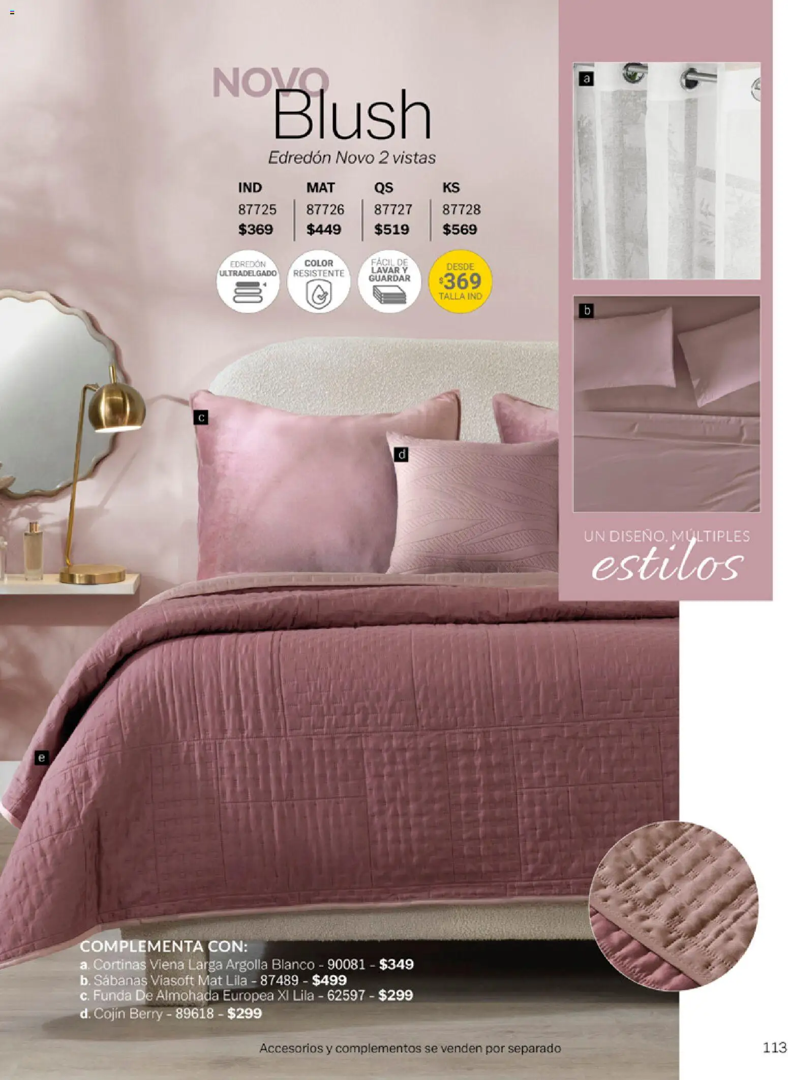 Nuevas ofertas de Vianney válidas en toda la República Mexicana desde el 06.03.2026. ¡Encuentra las mejores ofertas en Vianney catálogo Tu hogar, nuestra pasión! | Página: 115 | Productos: Funda, Almohada, Sabanas, Cortinas