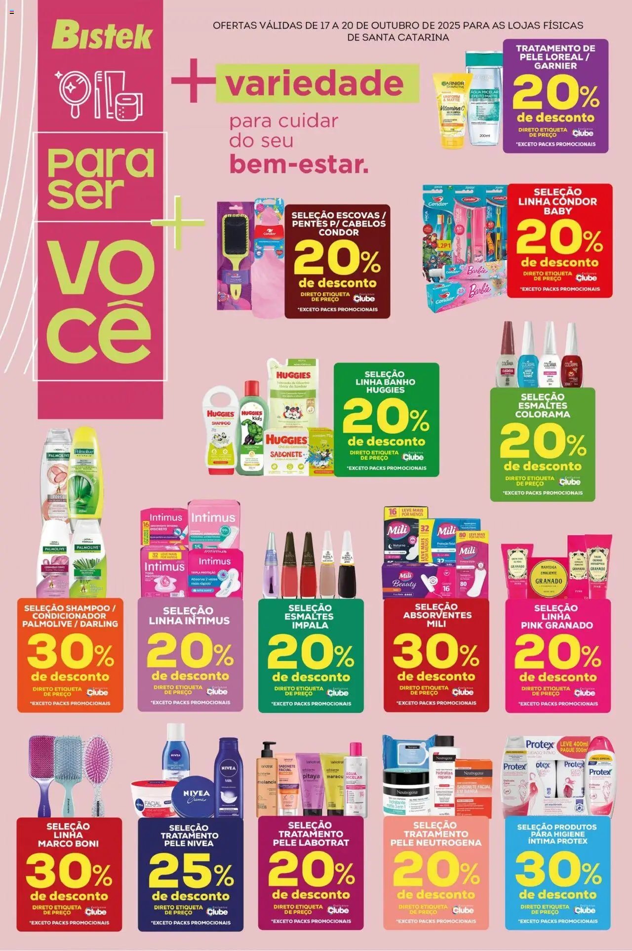 Bistek Supermercados Folheto - válido de 17.10.2025 | Página: 4 | Produtos: Água micelar, Chá, Sabonete, Absorvente