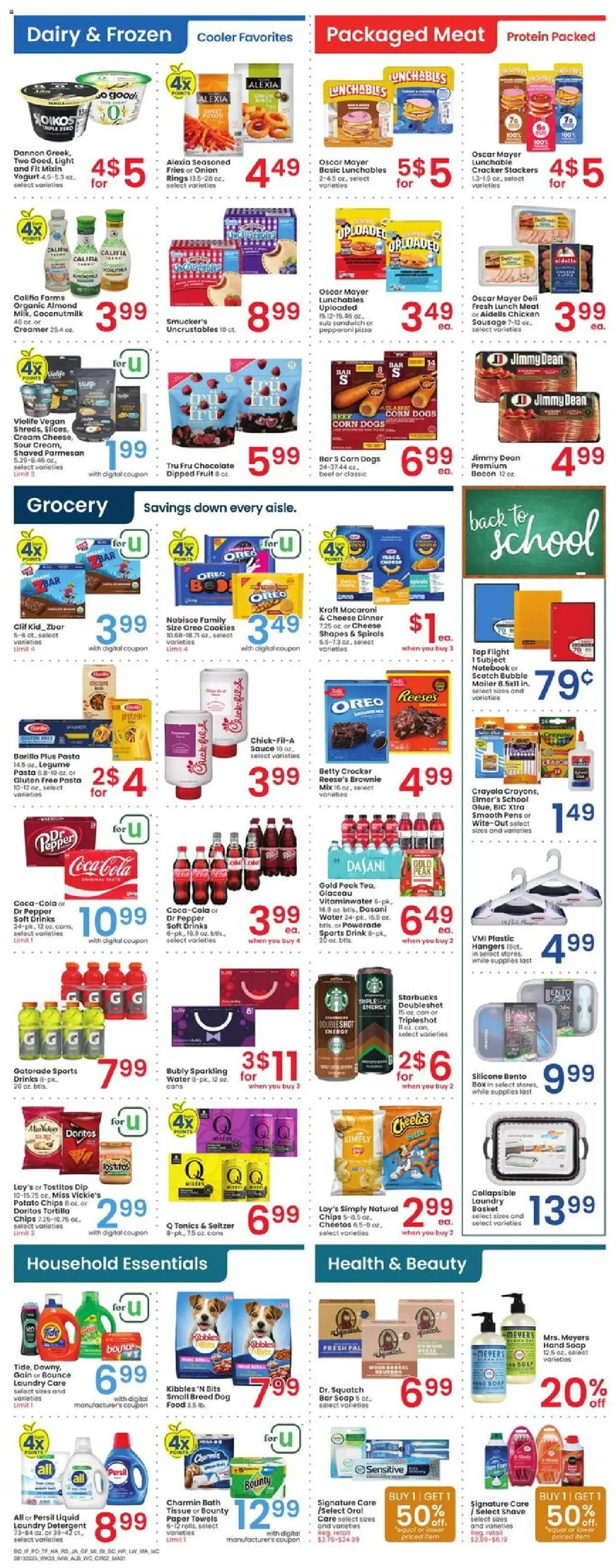 Albertsons Weekly Ad - valid from 13.08.2025 | Page: 3 | Products: Yogurt, Detergent, Pasta, Cream