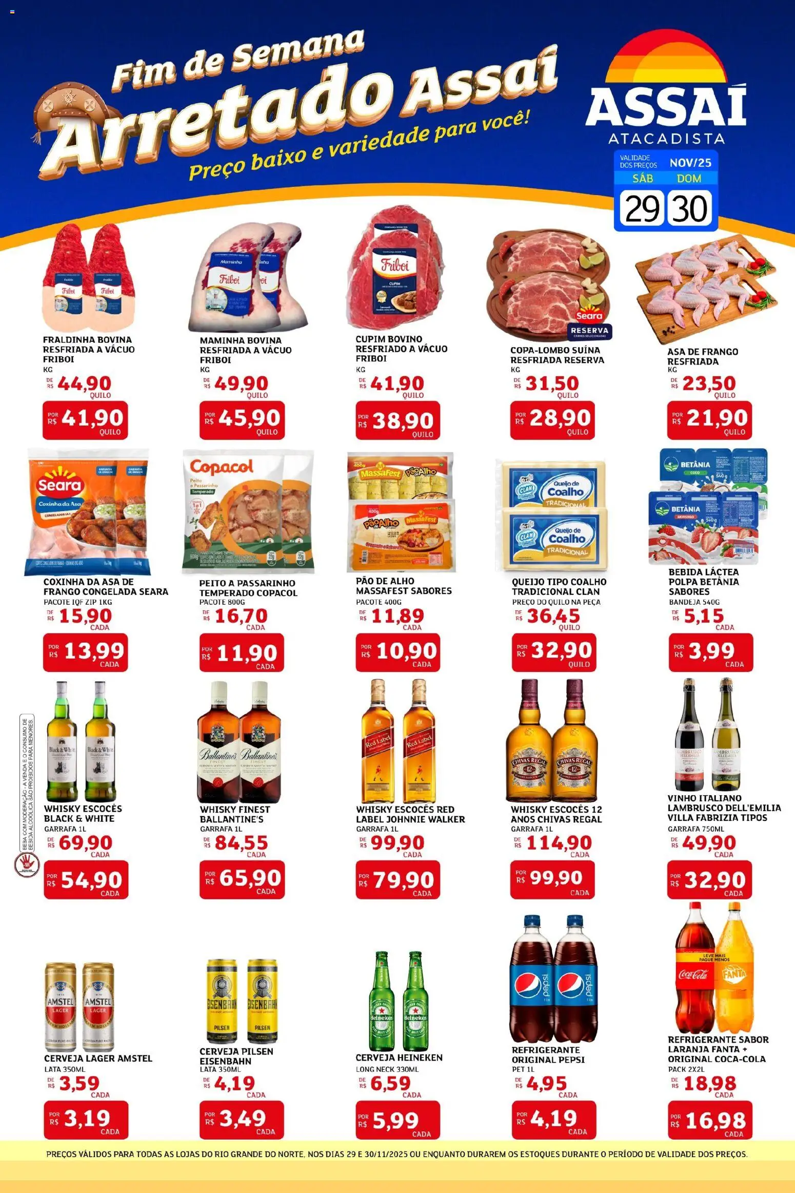 Assaí Atacadista Folheto - válido de 29.11.2025 | Página: 1 | Produtos: Fanta, Whisky, Baixo, Frango