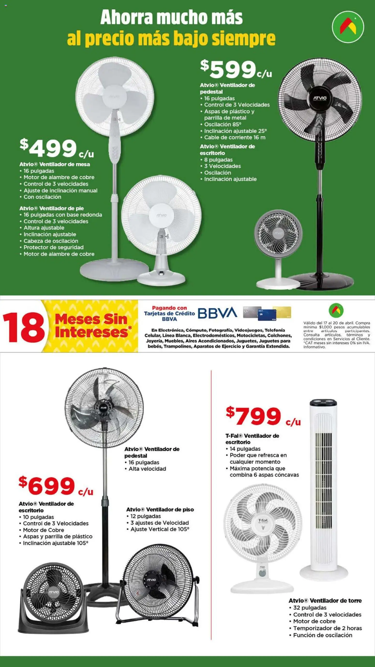 Nuevas ofertas de Bodega Aurrerá válidas en toda la República Mexicana desde el 22.04.2026. ¡Encuentra las mejores ofertas en Bodega Aurrerá folleto Las mejores marcas de electrodomésticos! | Página: 2 | Productos: Ventilador, Parrilla, Escritorio, Mesa