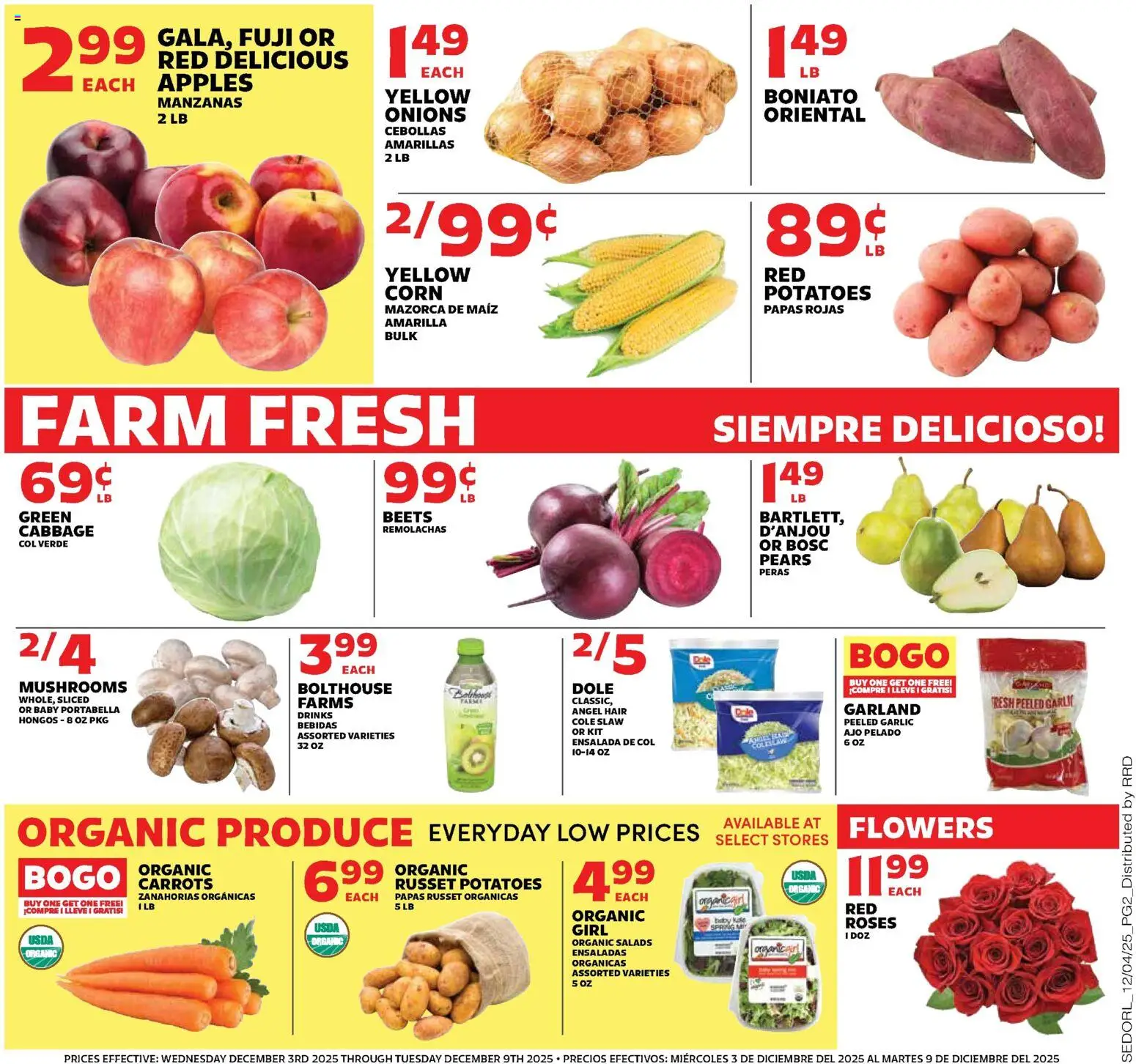 Sedano's Weekly Ad - valid from 03.12.2025 | Page: 2 | Products: Mushrooms, Apples, Potatoes, Garlic