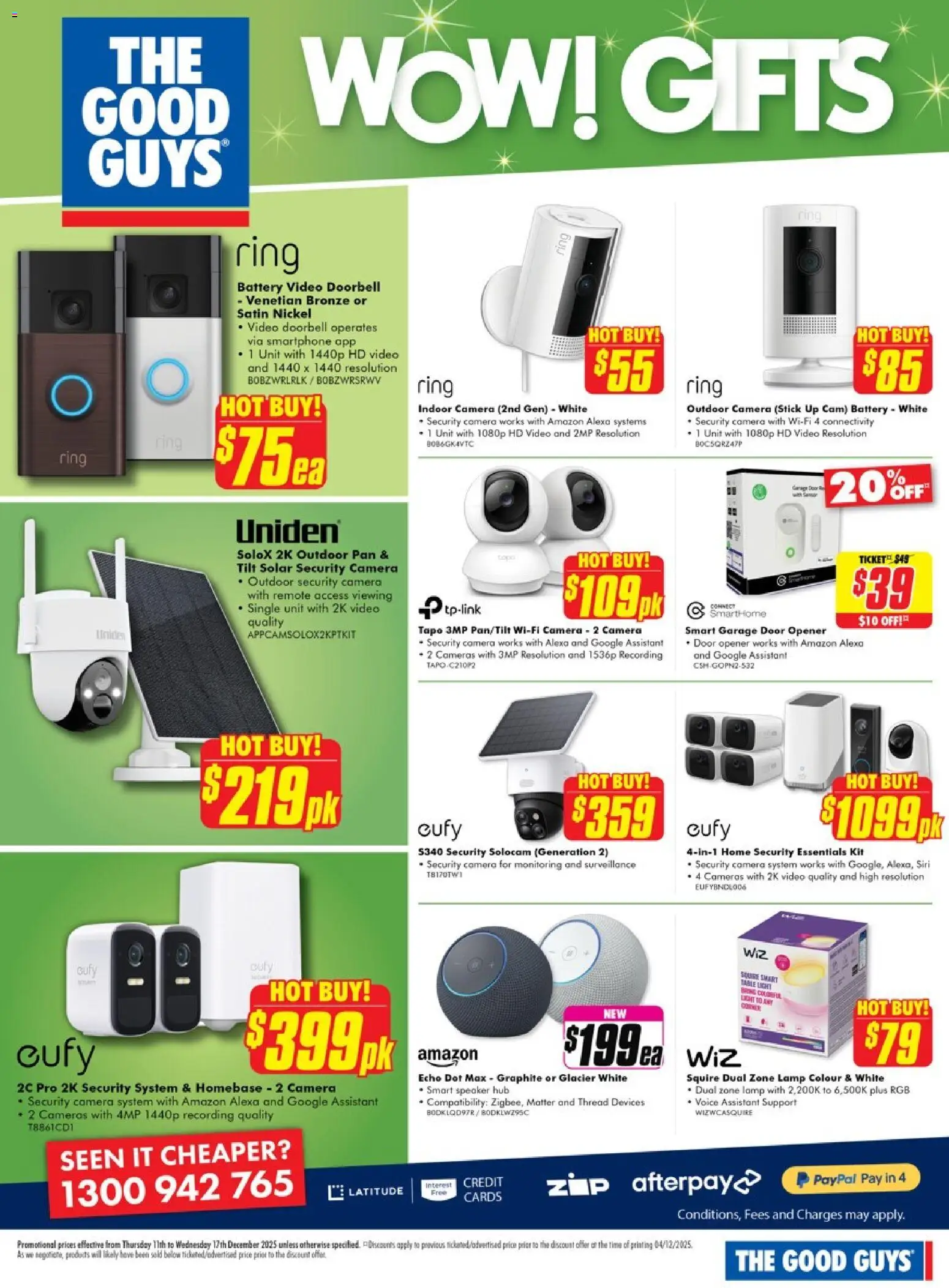 The Good Guys catalogue - valid from 10.12.2025 | Page: 2 | Products: Battery, Doorbell, Camera, Speaker