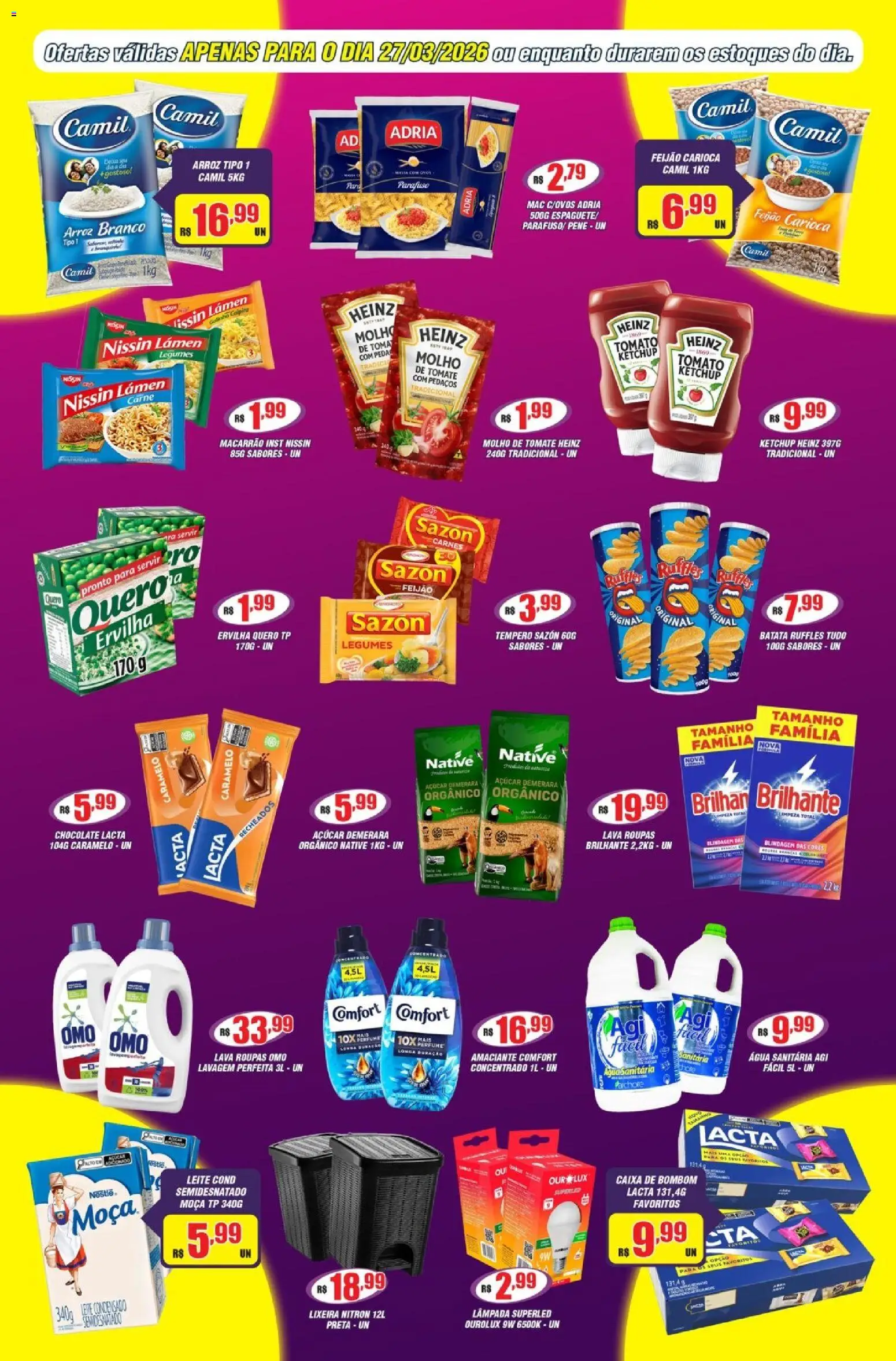 Violeta Supermercados Folheto - válido de 27.03.2026 | Página: 3 | Produtos: Lâmpada, Feijão, Ketchup, Leite condensado