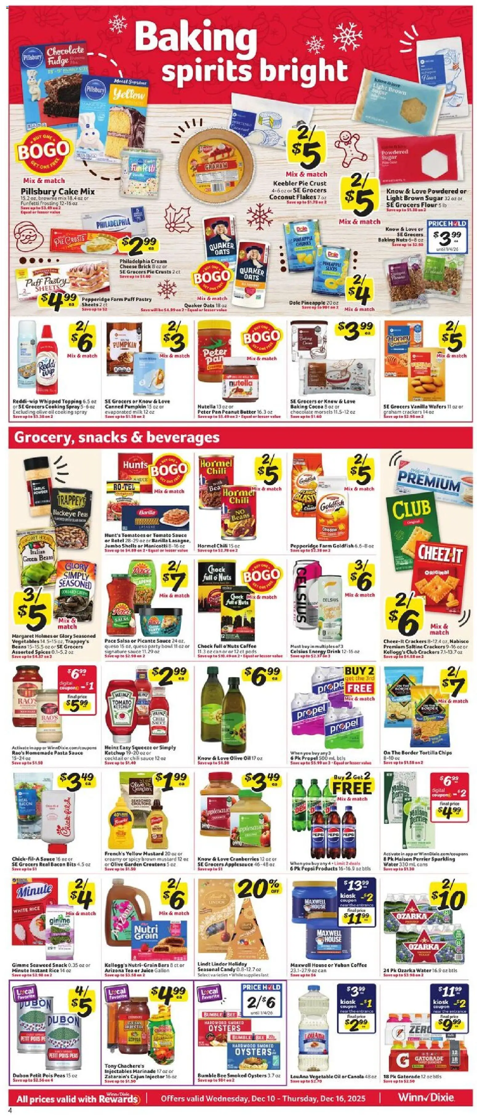 Winn Dixie Weekly Ad - valid from 10.12.2025 | Page: 4 | Products: Ketchup, Cream, Pumpkin, Puff Pastry