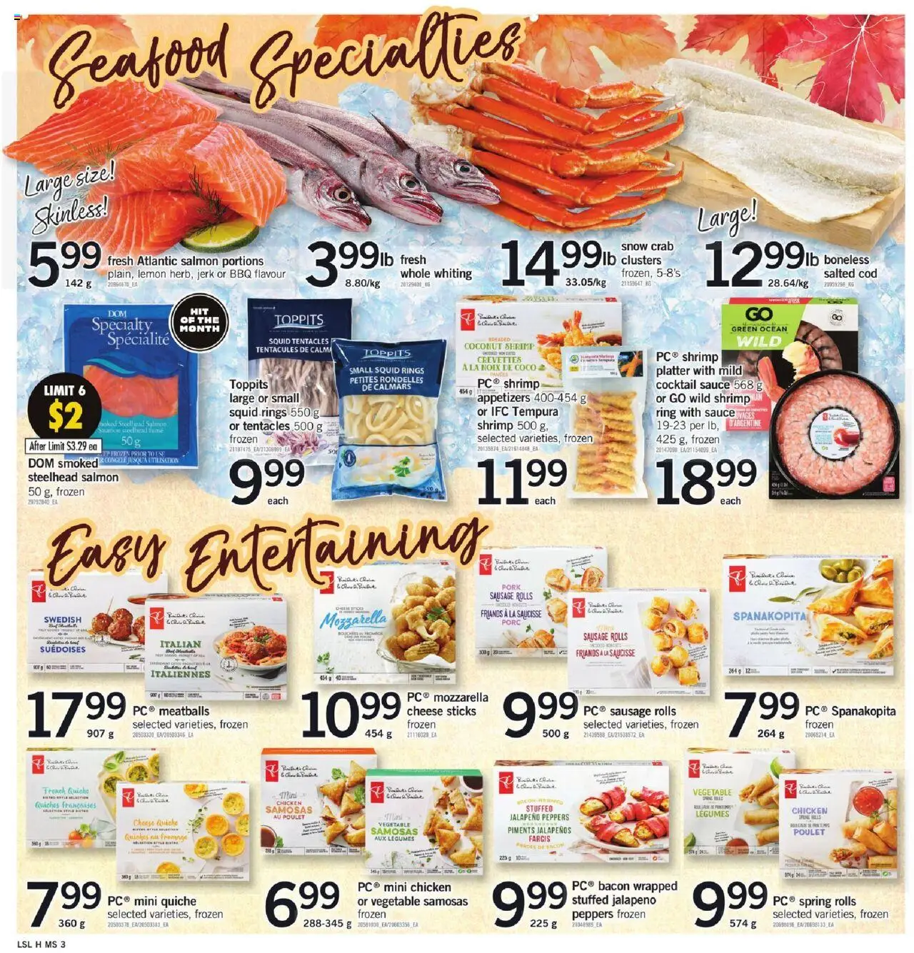 Loblaws flyer valid from 02.10.2025 | Page: 9 | Products: Cheese, Chicken, Pork