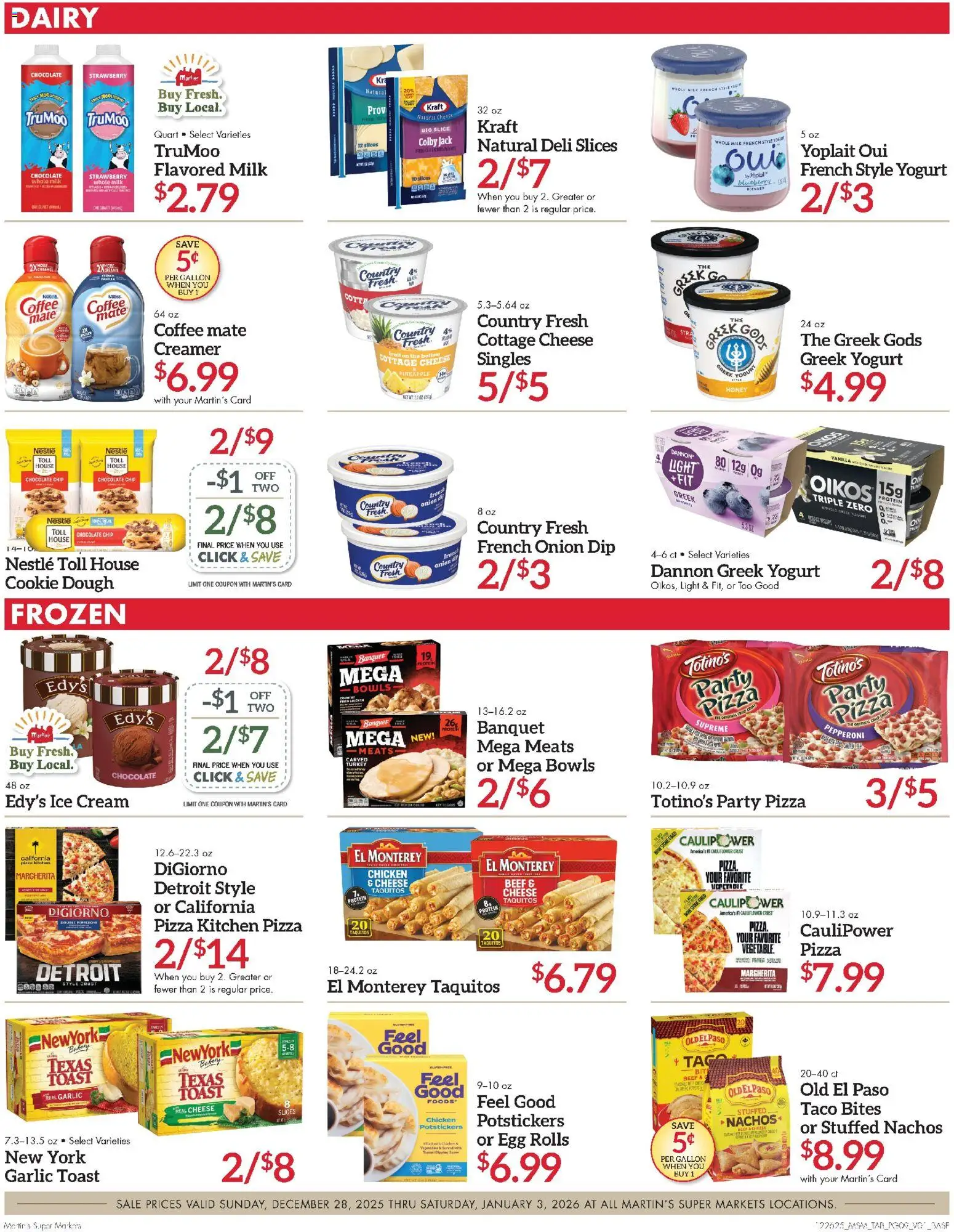 Martin’s Weekly Ad - valid from 28.12.2025 | Page: 9 | Products: Milk, Cheese, Pineapple, Cauliflower