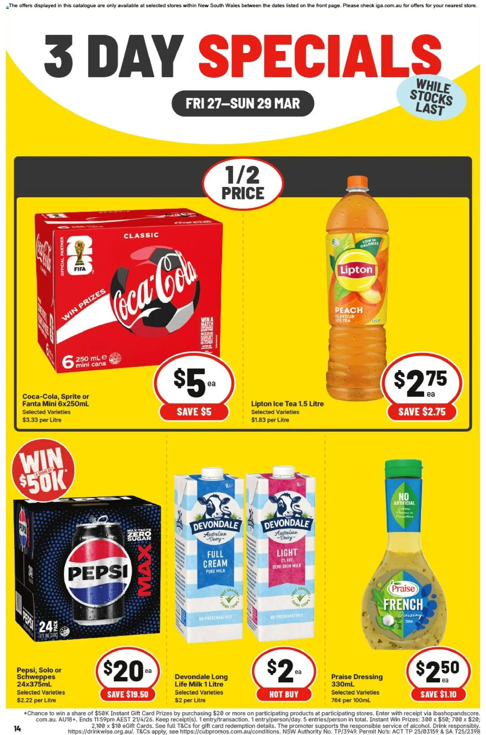 IGA catalogue - valid from 27.03.2026 | Page: 2 | Products: Light, Milk, Tea, Cream