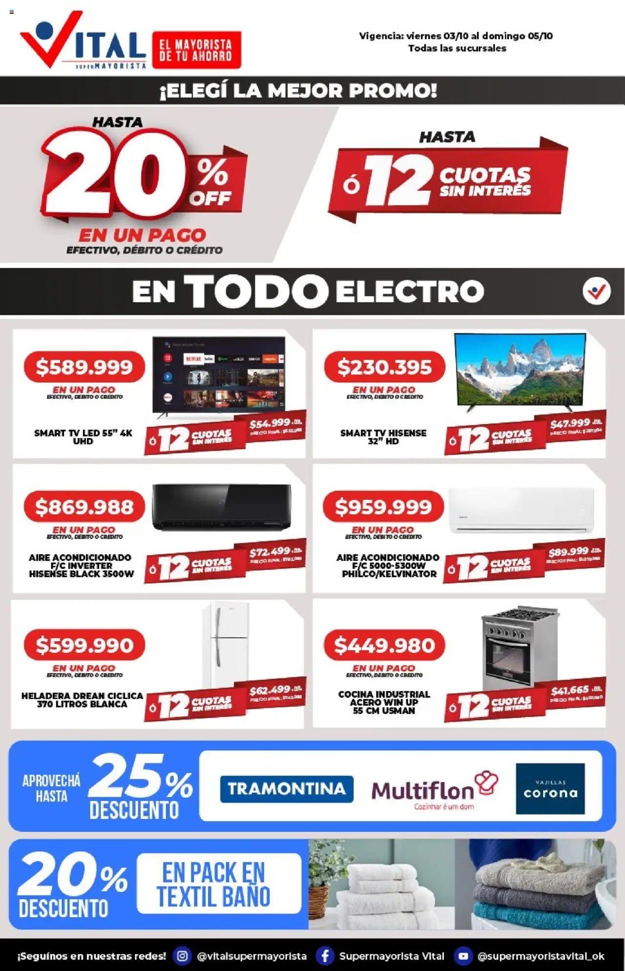 Vital - Ofertas - Abasto  │ válido desde el 03.10.2025 | Página: 3 | Productos: Cocina, Aire acondicionado, Baño, Heladera