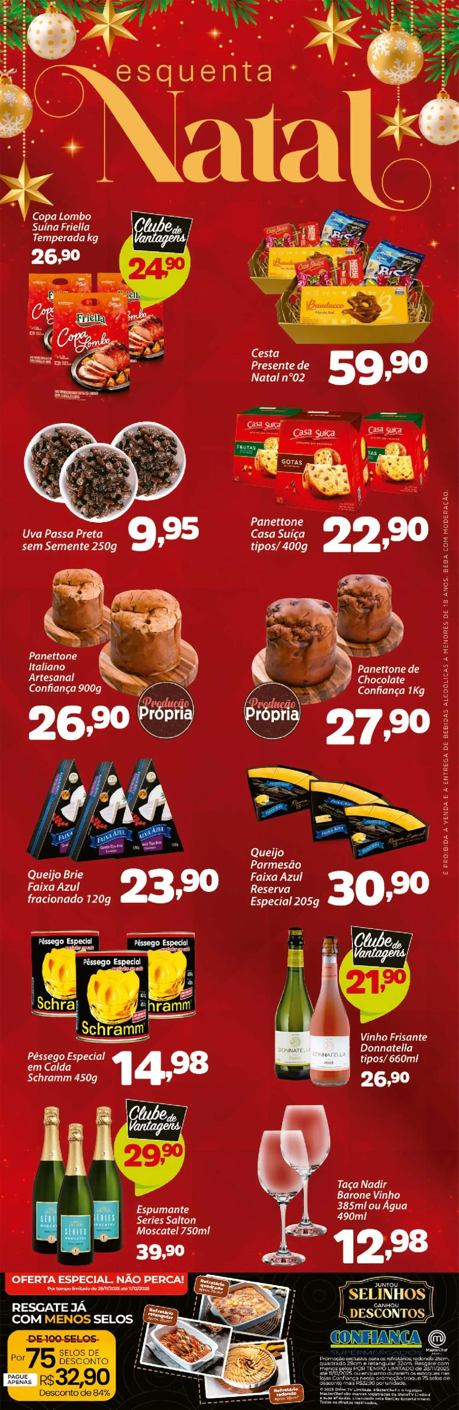 Confiança Folheto - válido de 05.12.2025 | Página: 5 | Produtos: Pêssego, Tv, Brie, Uva passa