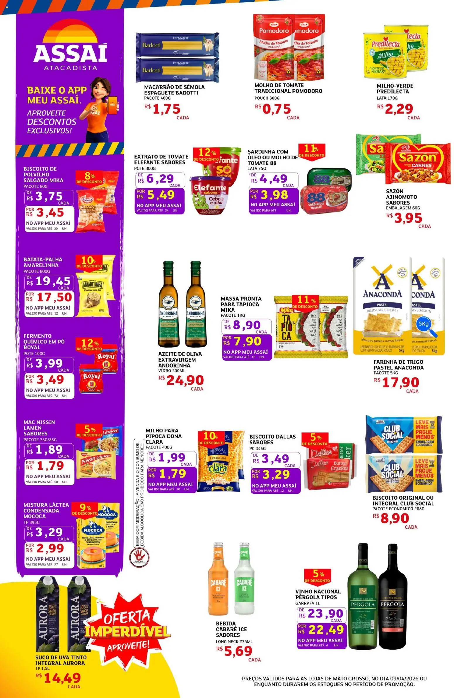 Assaí Atacadista Folheto - válido de 09.04.2026 | Página: 2 | Produtos: Cebola, Polvilho, Tapioca, Massa
