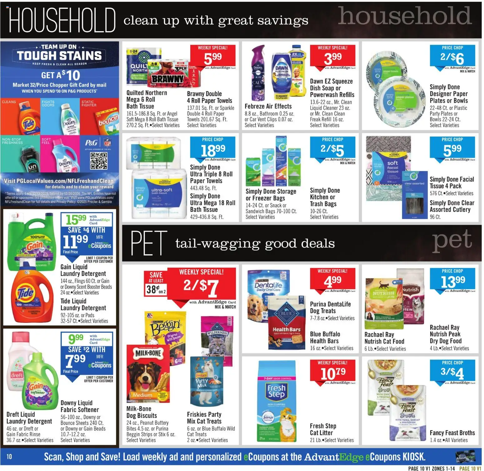 Price Chopper Weekly Ad - valid from 29.11.2025 | Page: 10 | Products: Cat Food, Cheese, Fabric softener, Quilt