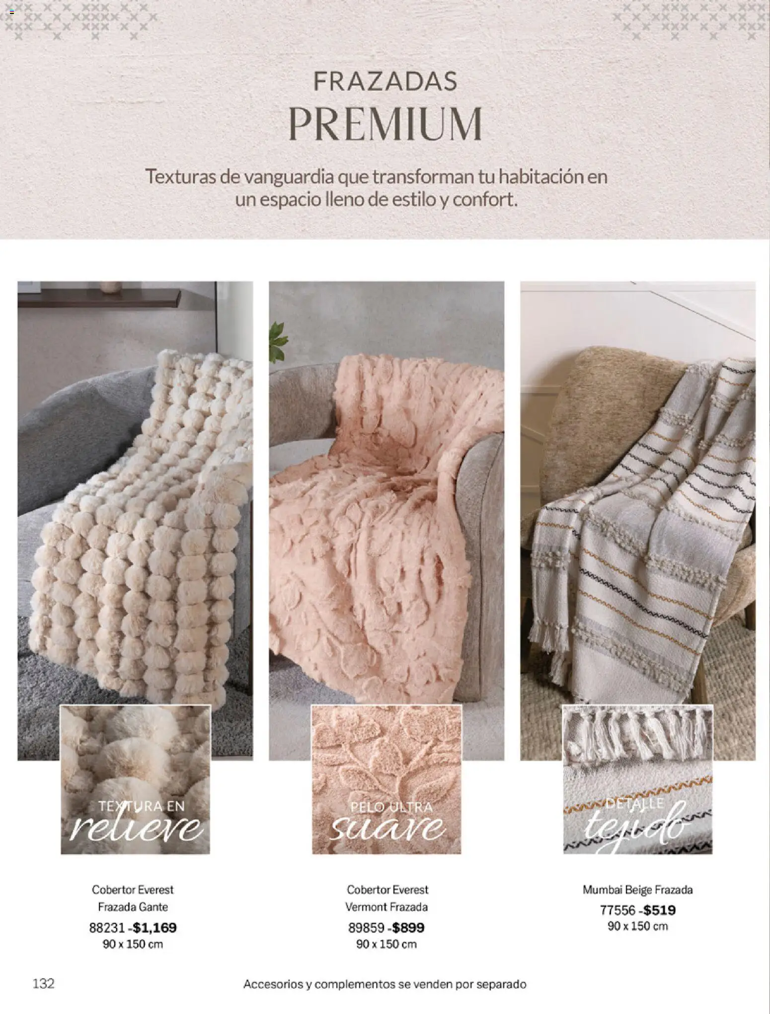 Nuevas ofertas de Vianney válidas en toda la República Mexicana desde el 06.03.2026. ¡Encuentra las mejores ofertas en Vianney catálogo Tu hogar, nuestra pasión! | Página: 134 | Productos: Cobertor