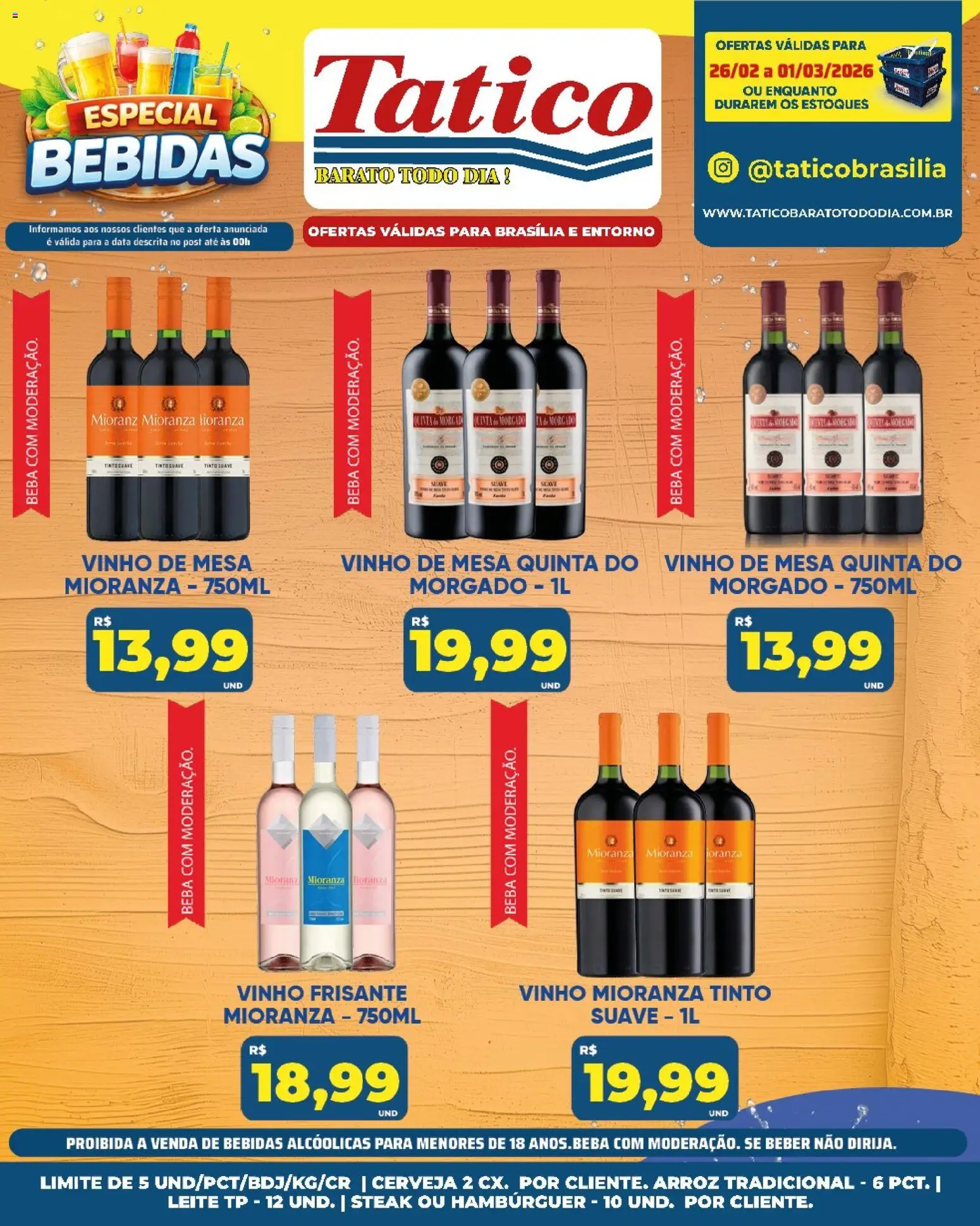 Tatico Folheto - válido de 02.03.2026 | Página: 45 | Produtos: Mesa, Leite, Vinho, Arroz
