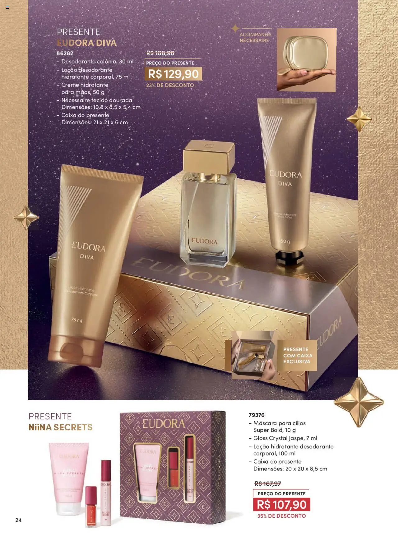 Eudora Folheto - válido de 07.10.2025 | Página: 24 | Produtos: Máscara para cílios, Desodorante, Tecido, Creme