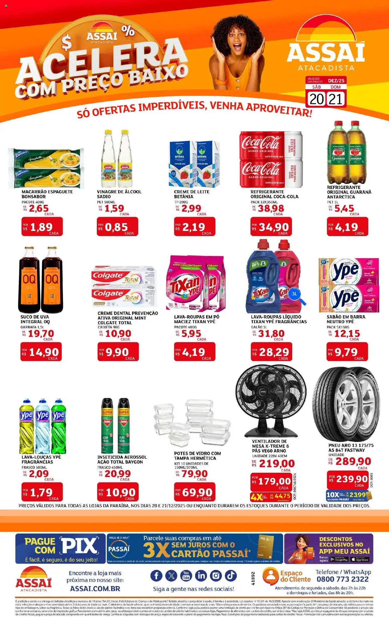 Assaí Atacadista Folheto - válido de 20.12.2025 | Página: 1 | Produtos: Vinagre, Cola, Base, Bebida