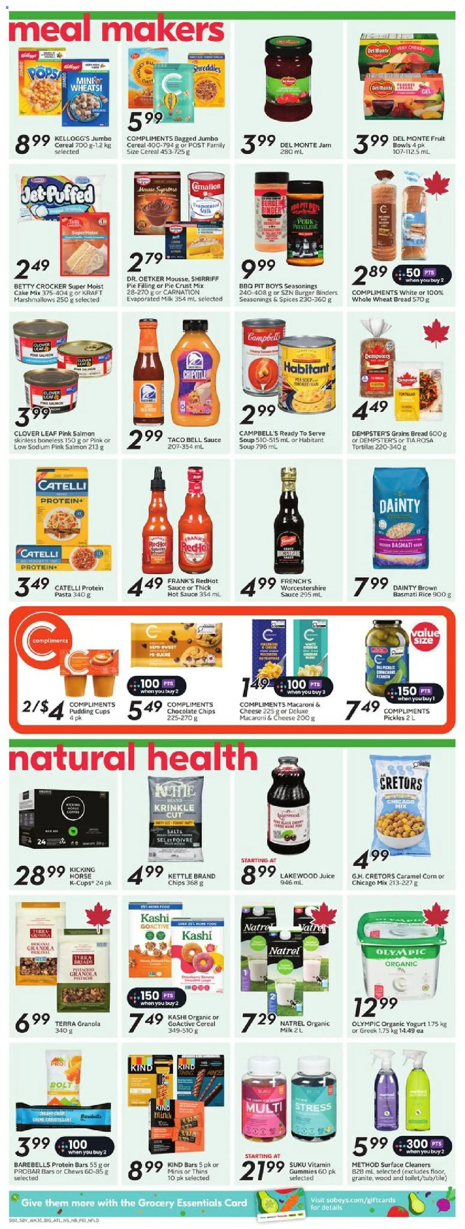 Sobeys flyer valid from 25.12.2025 | Page: 10 | Products: Chips, Milk, Bread, Chocolate