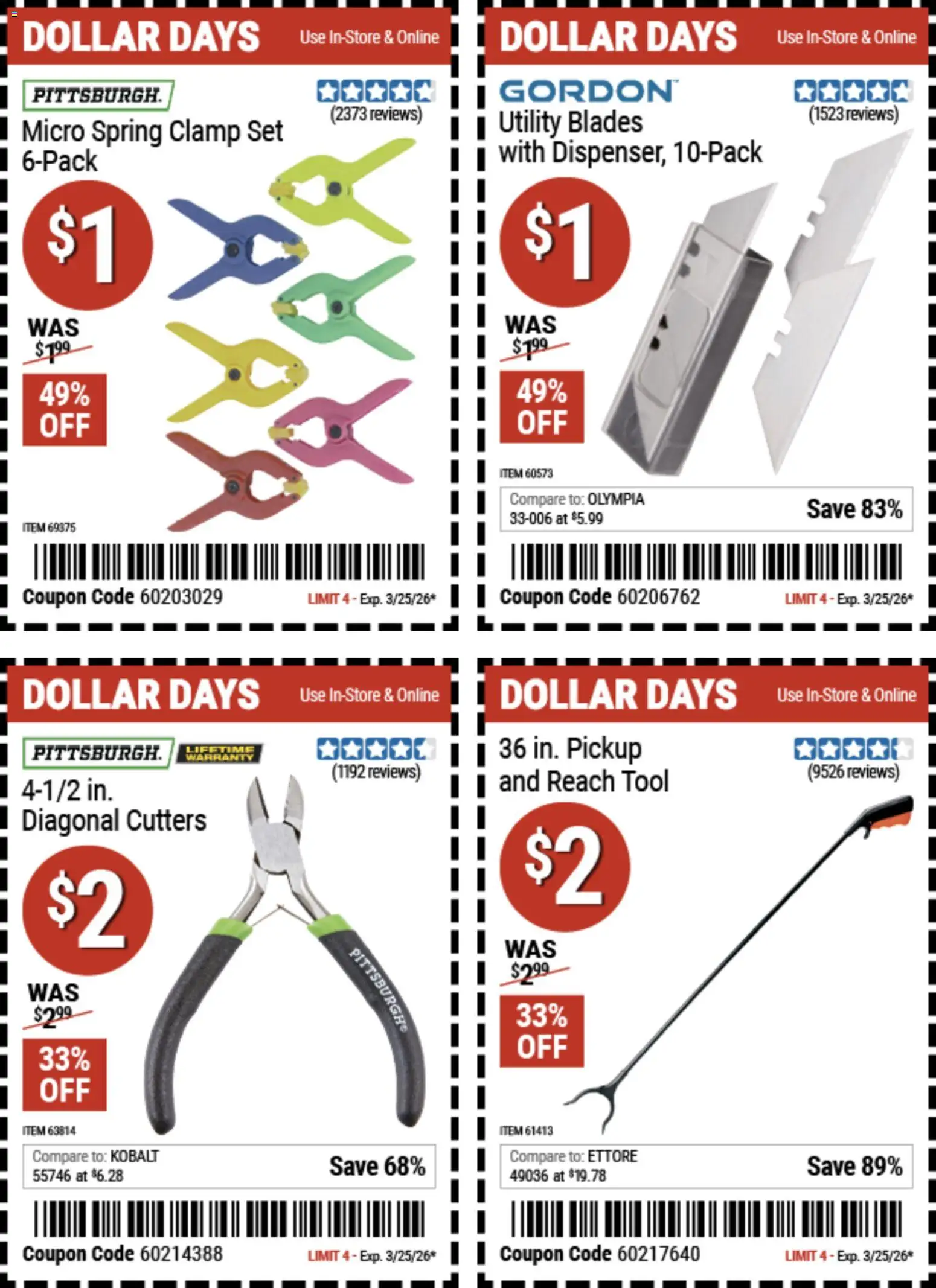 Harbor Freight Dollar Days - valid from 12.03.2026 | Page: 1 | Products: Clamp
