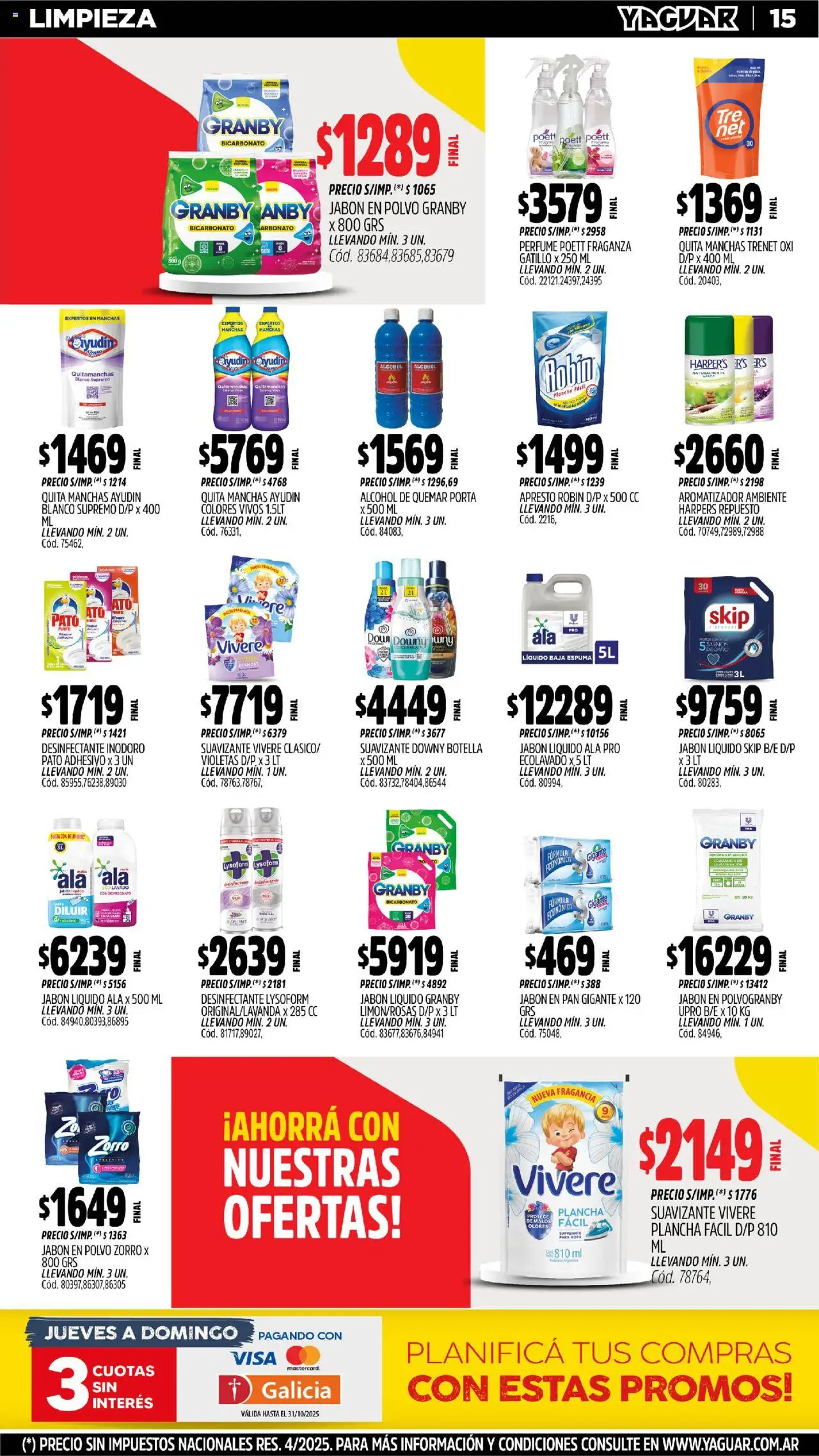 Yaguar - San Juan │ válido desde el 20.10.2025 | Página: 14 | Productos: Polvo, Jabón en polvo, Espuma, Suavizante
