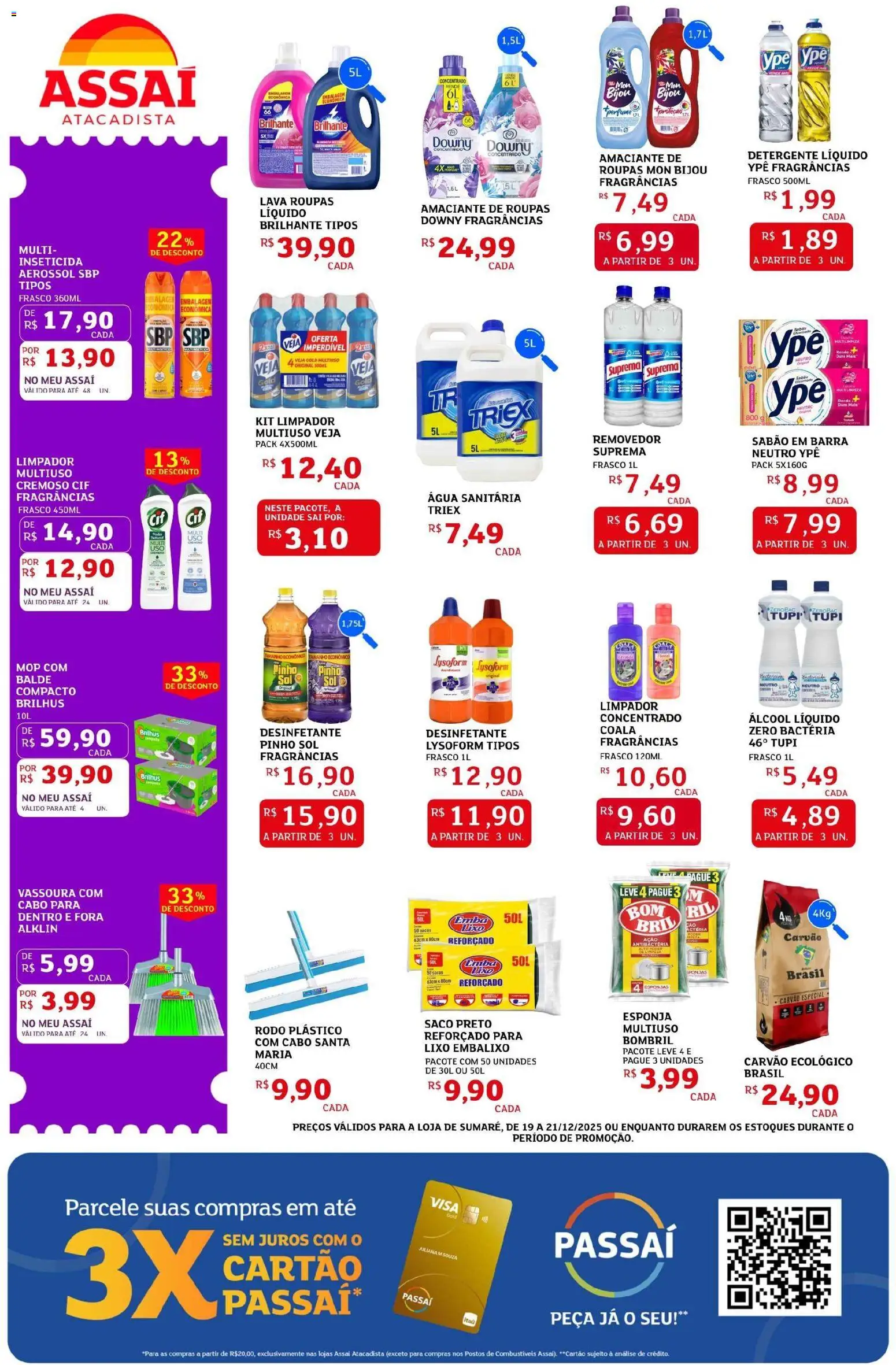 Assaí Atacadista Folheto - válido de 19.12.2025 | Página: 6 | Produtos: Mop, Roupas, Desinfetante, Água sanitária